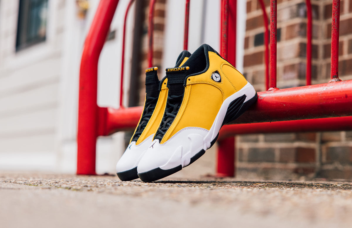 Jordan 14 yellow black and red online