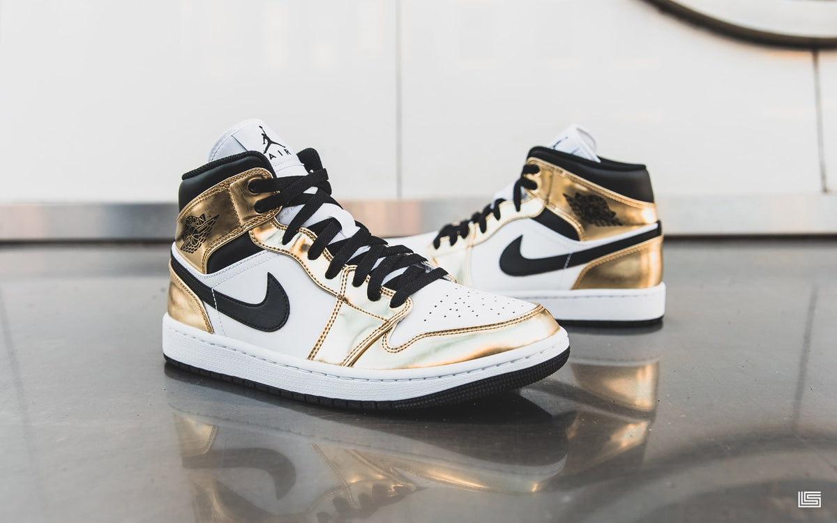 A Closer Look At The Air Jordan 1 Mid “Metallic Gold” – DTLR