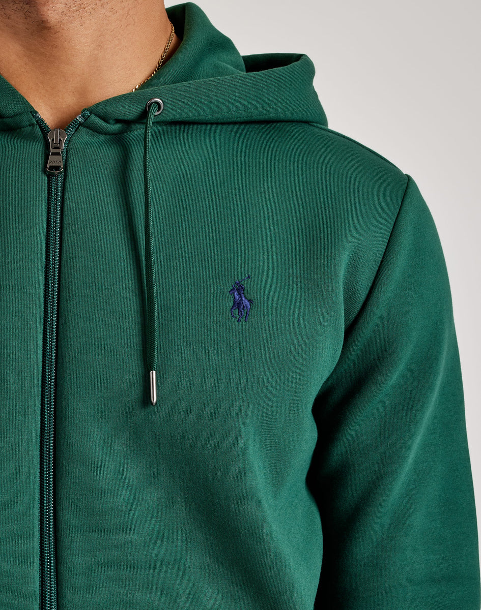 POLO RALPH LAUREN Men's Hoodie Green hot Multi Colorblock Double Knit Full Zip