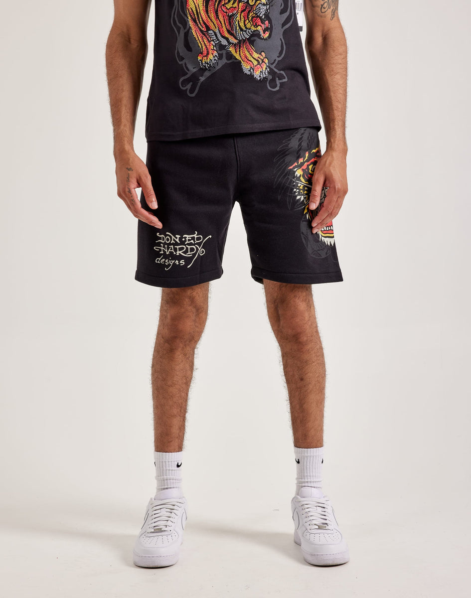 Ed Hardy Tiger Dagger Fleece Shorts