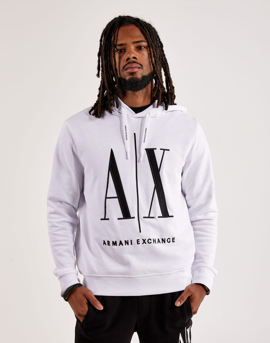 Armani Exchange Men's Icon Logo Zip Up Hooded Sweatshirt