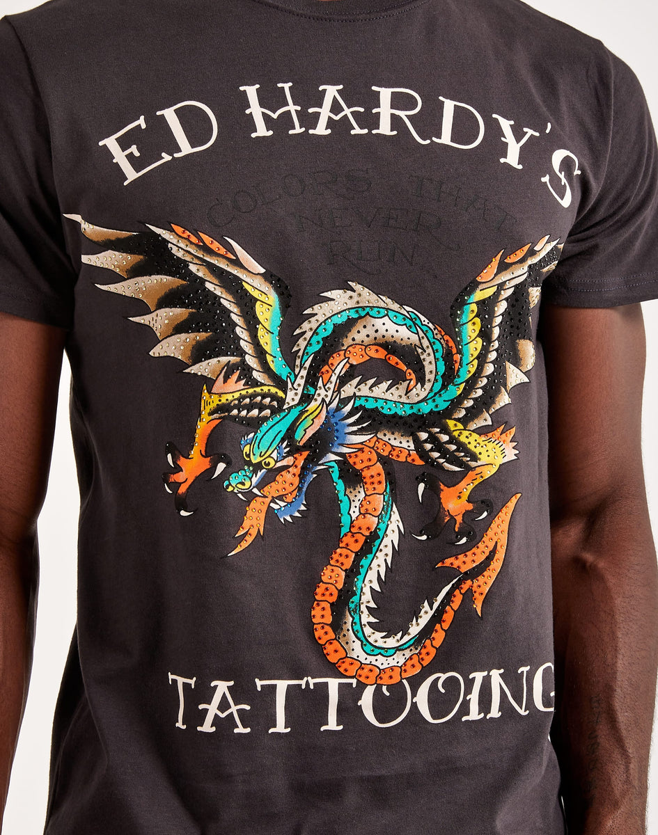 Ed Hardy Dragon Wings Rhinestone Tee – DTLR