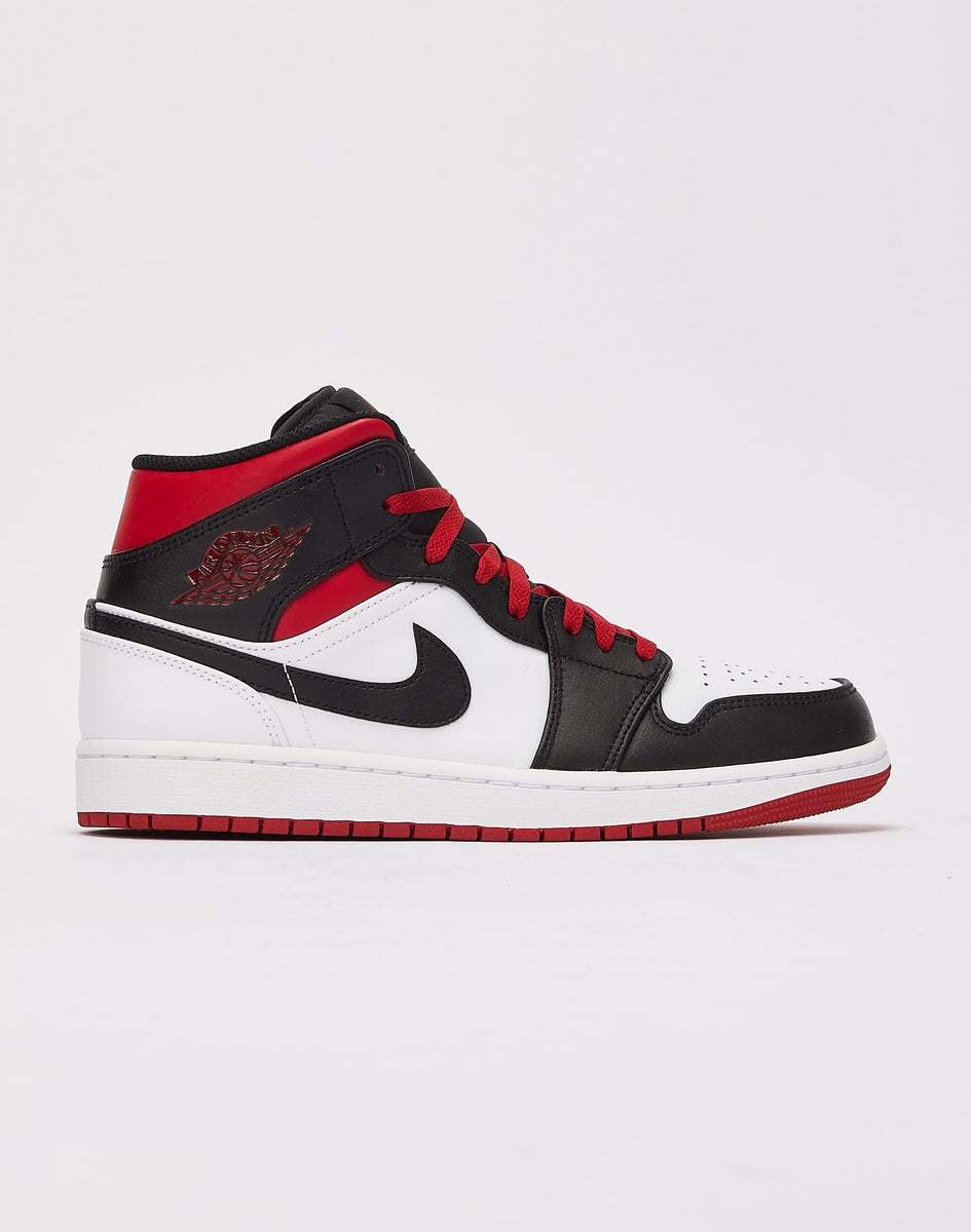 Fashion air jordan 1 mid white red black