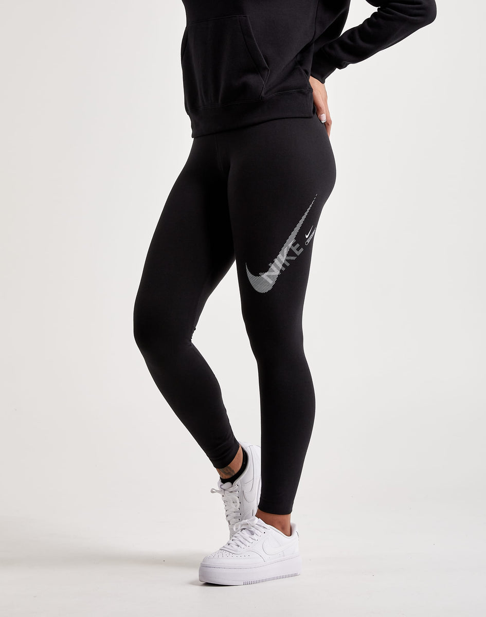 Nike leggings with leg swoosh print