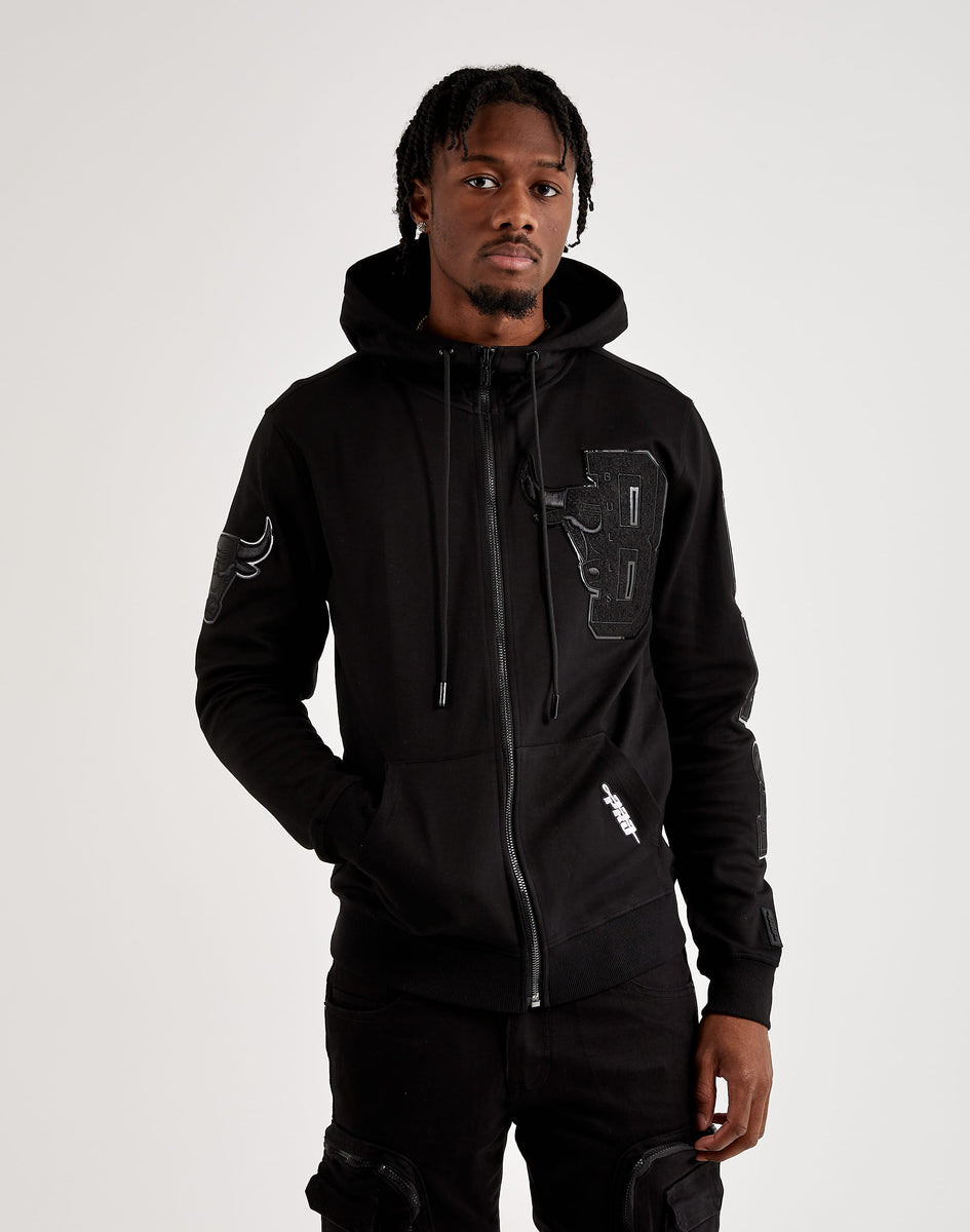 CHICAGO BEARS TRIPLE BLACK LOGO ZIPPER HOODIE (TRIPLE BLACK) – Pro Standard