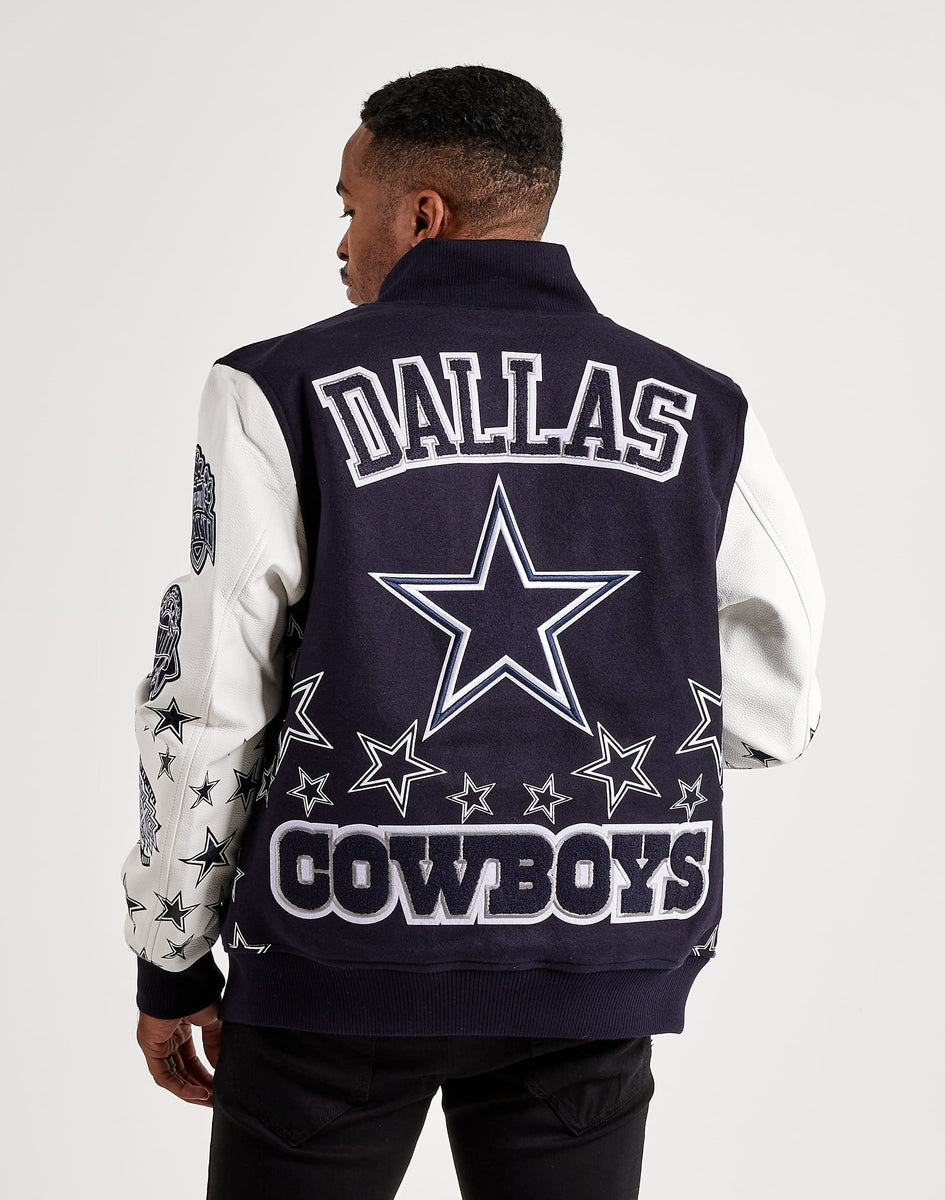 Men's Pro Standard Navy/White Dallas Cowboys Remix Full-Zip Varsity Jacket