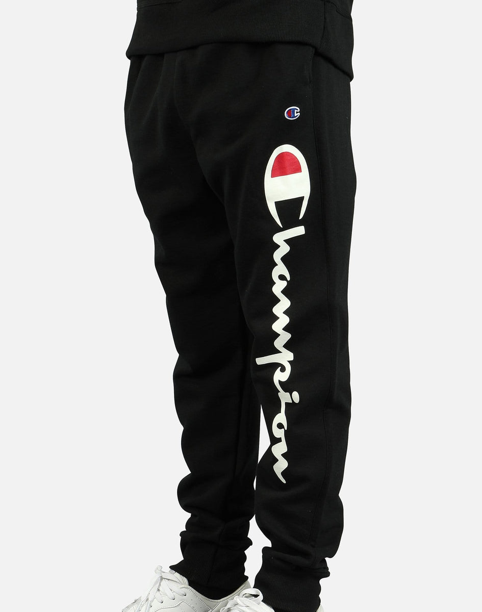 Men's champion script deals logo fleece jogger pants