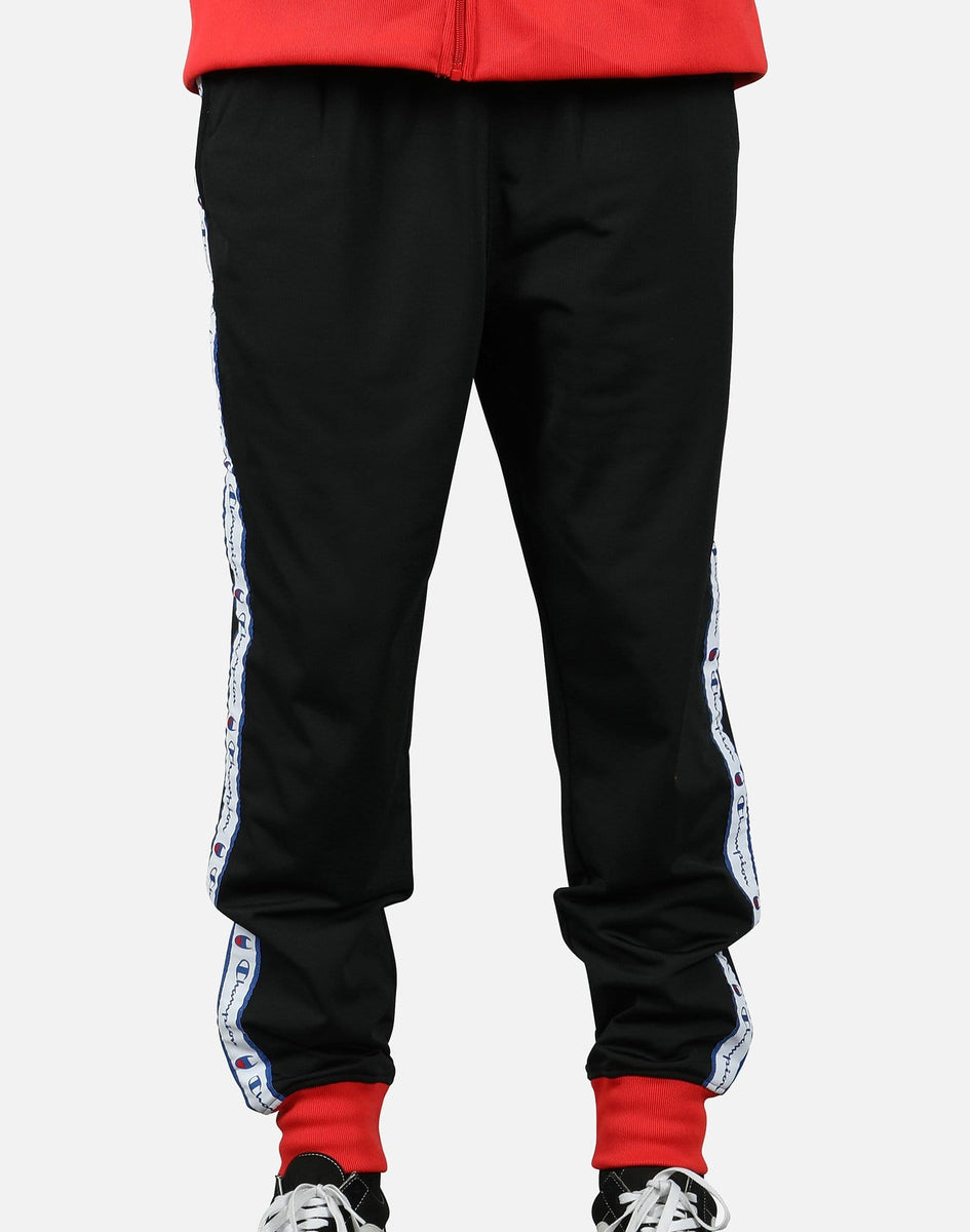 Champion black and on sale red taping track pants