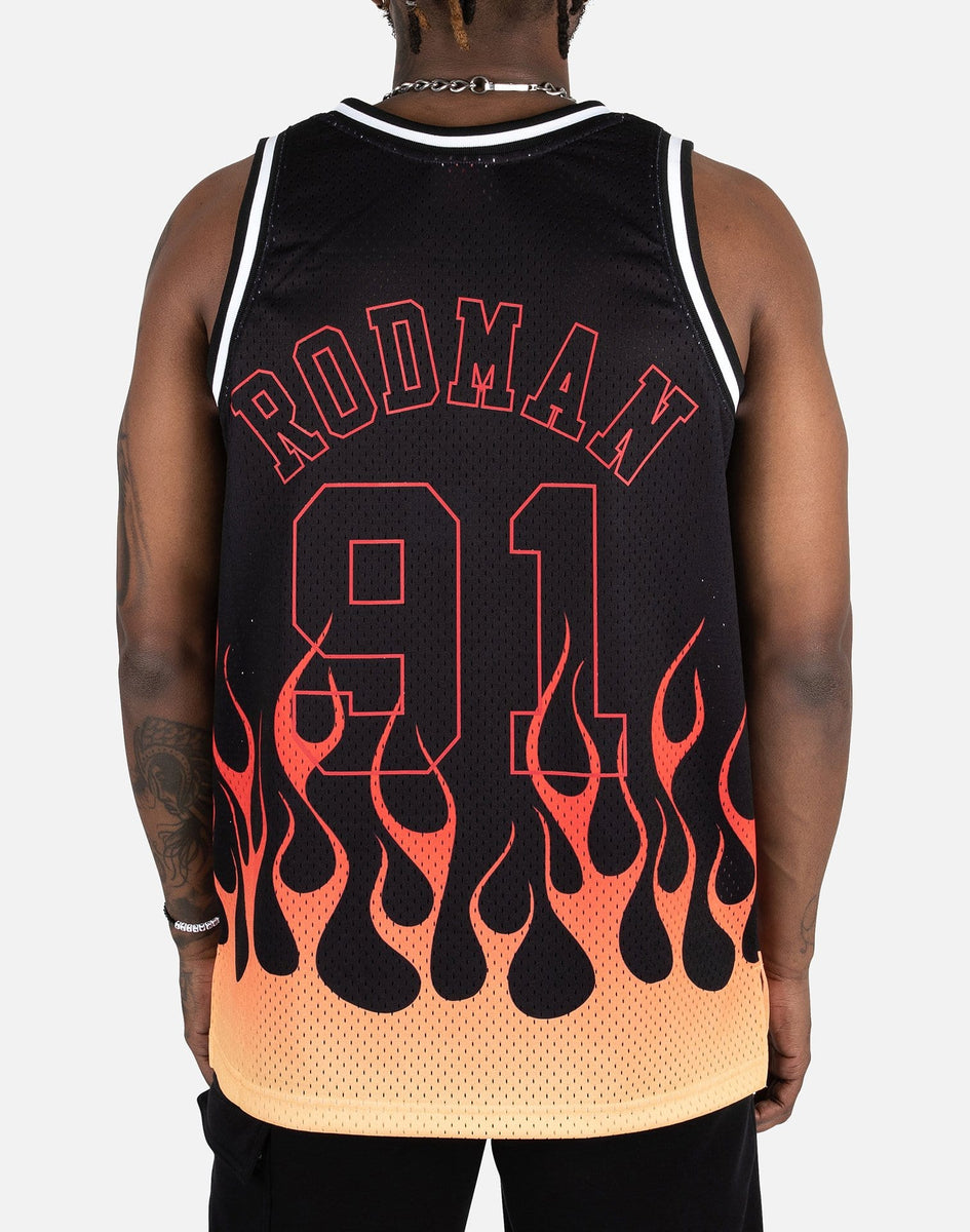 MITCHELL & NESS: Bulls Rodman Flames Swingman Jersey – On Time Fashions  Tuscaloosa