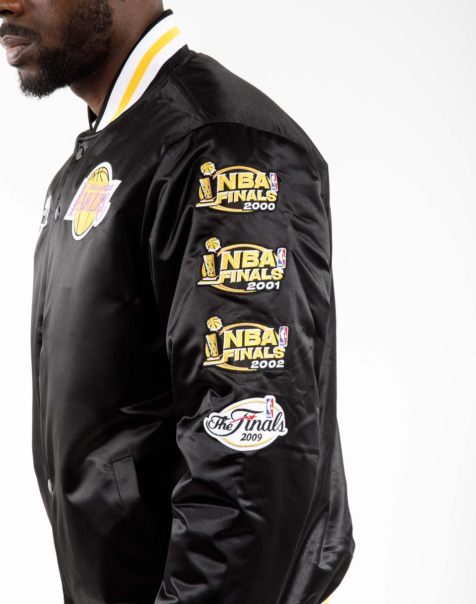 Los Angeles Lakers Black Basketball Team Bomber Jacket - The Leather City