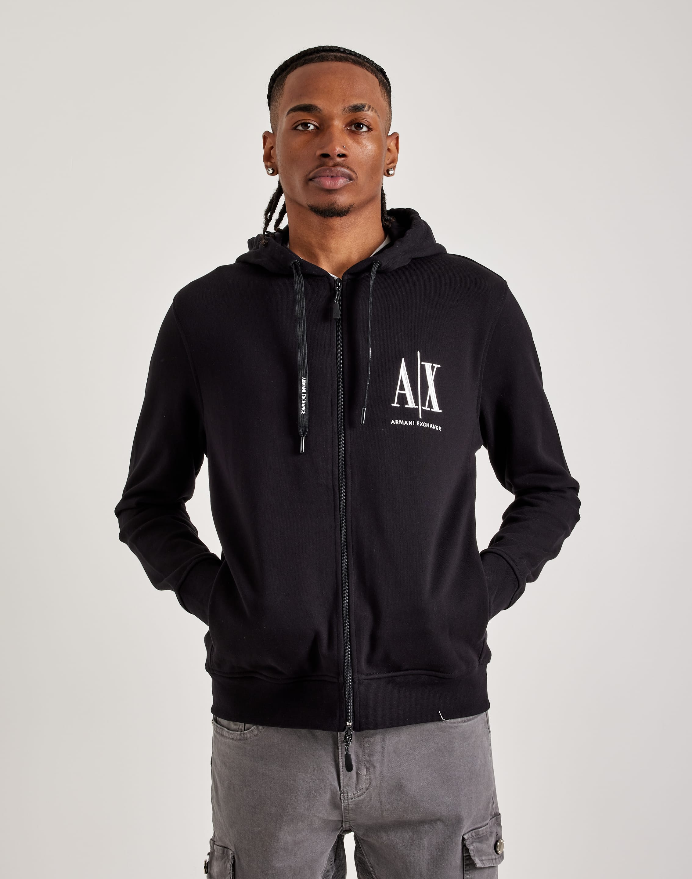 Mens armani zip hoodie on sale