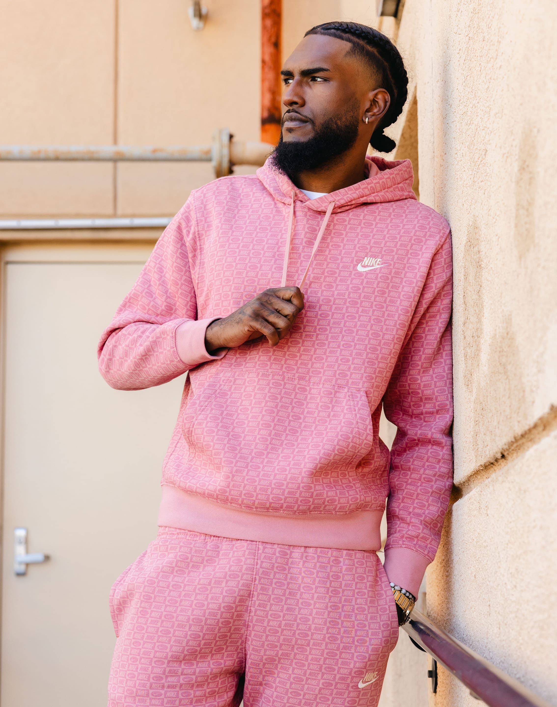 Pink nike hoodie and sweatpants sale