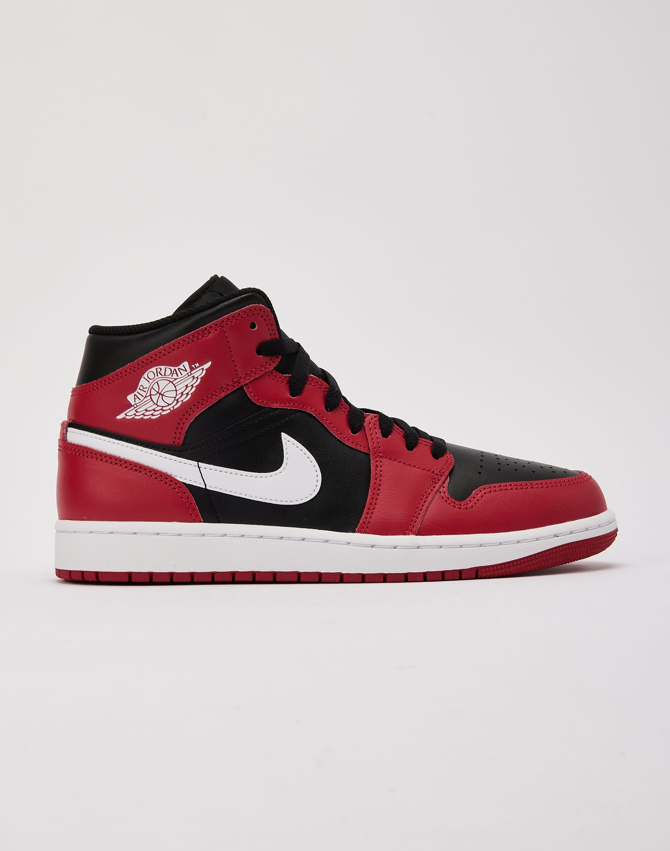 Air Jordan 1 Mid Black White Gym Red 11