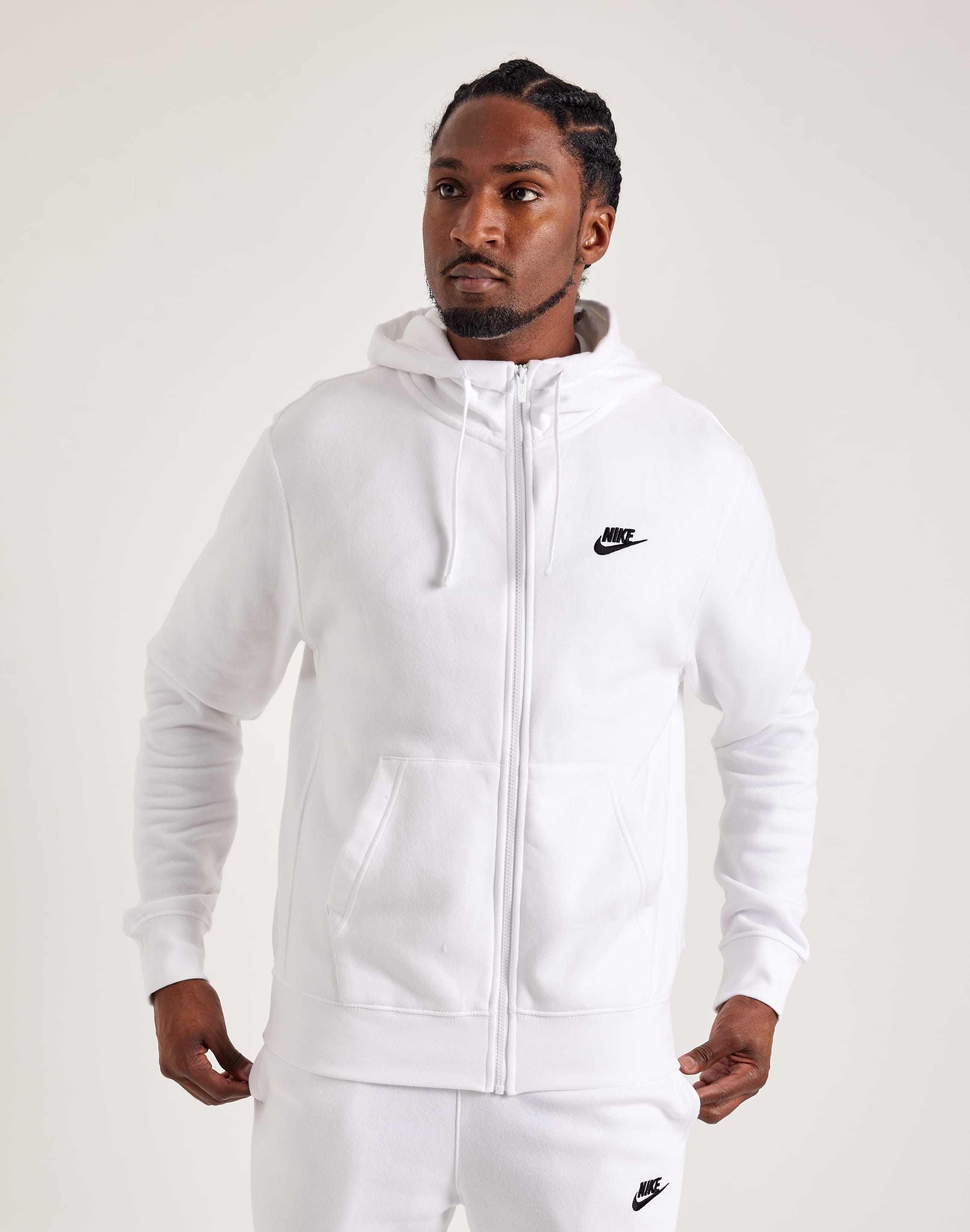 Nike white zipper hoodie online