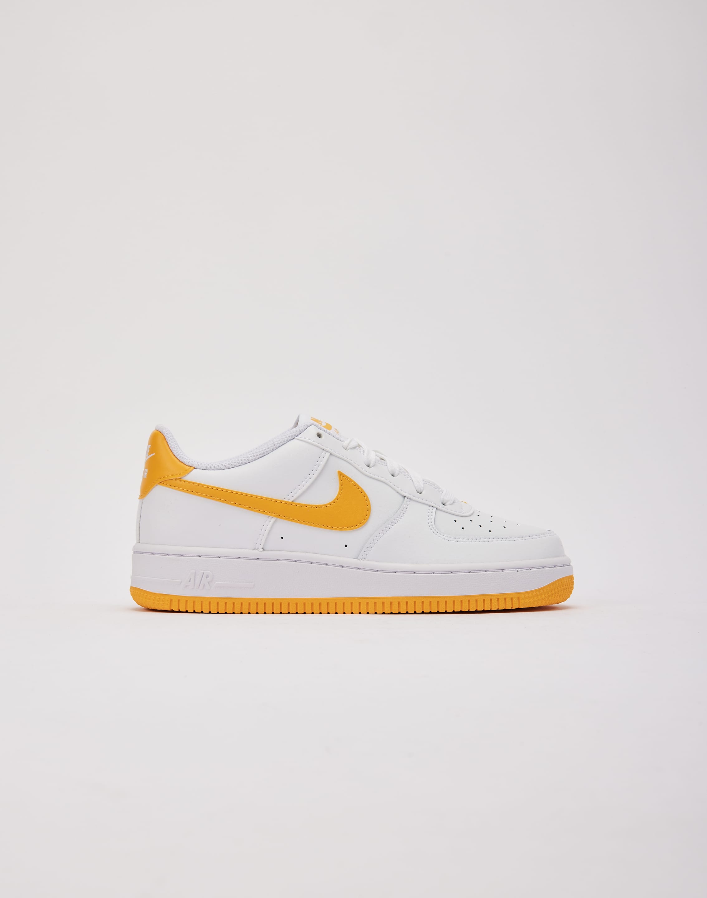 Nike white and yellow air force hotsell