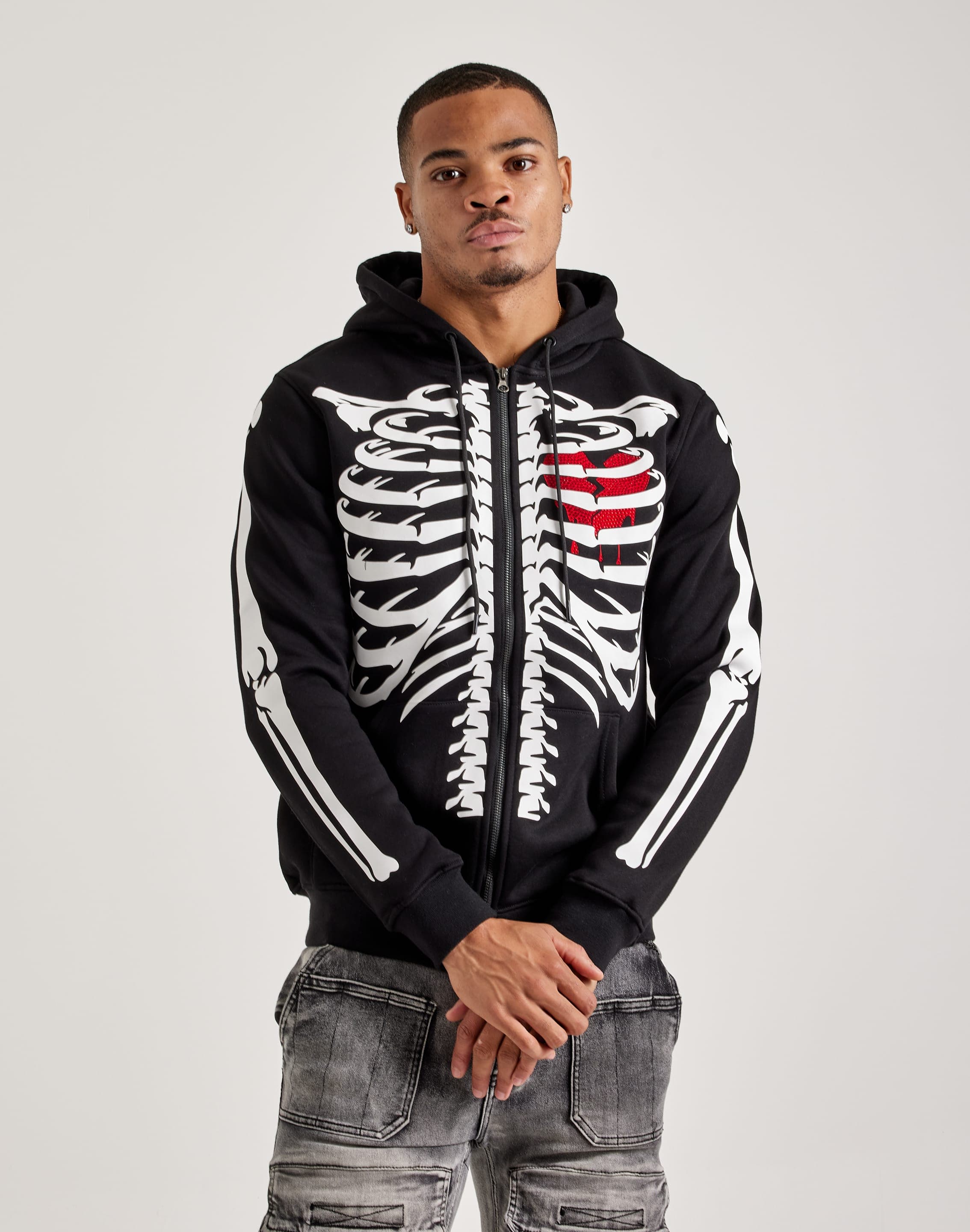 Adidas skeleton hoodie on sale