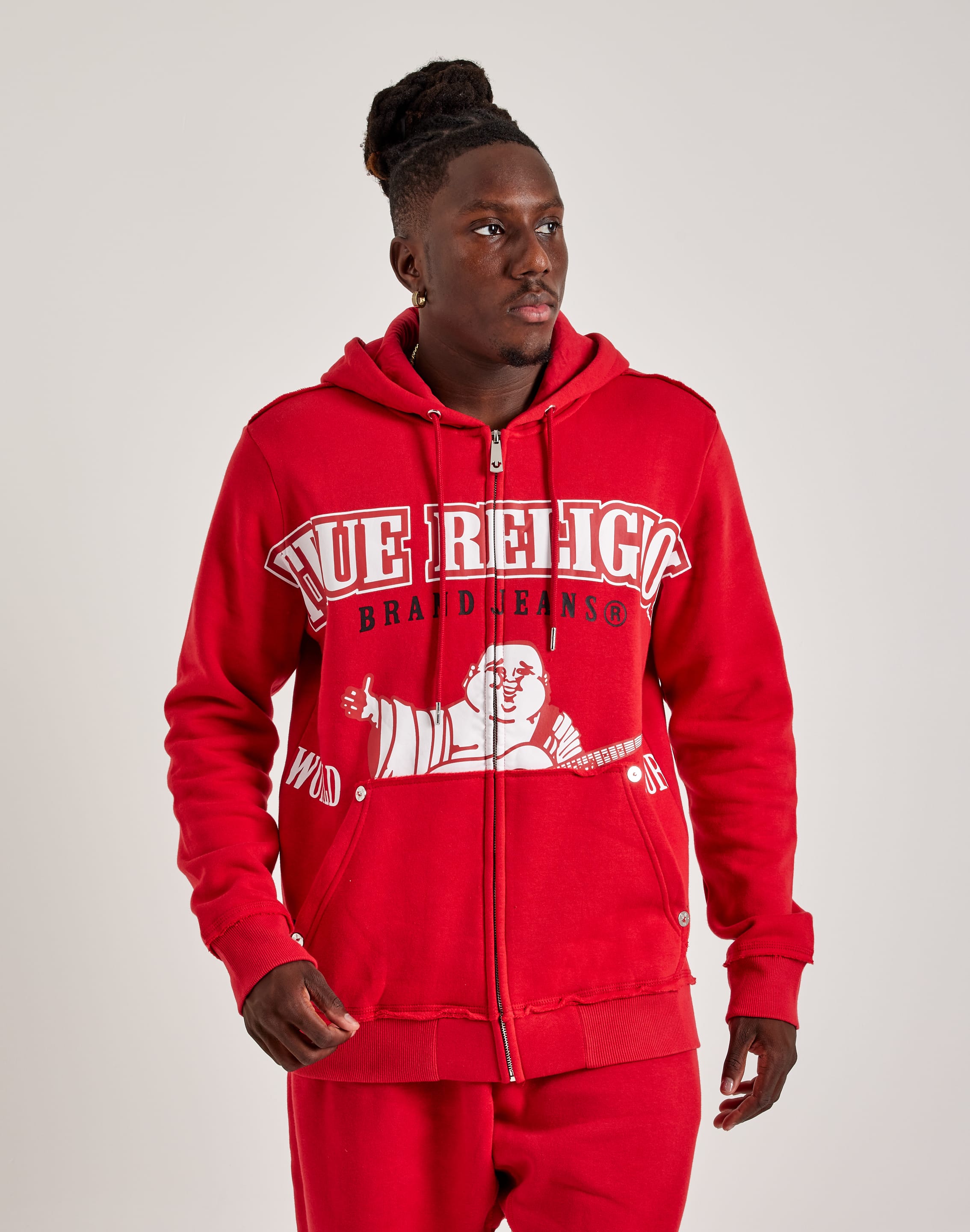 True Religion Raw Exaggerated Icon Full Zip Hoodie DTLR