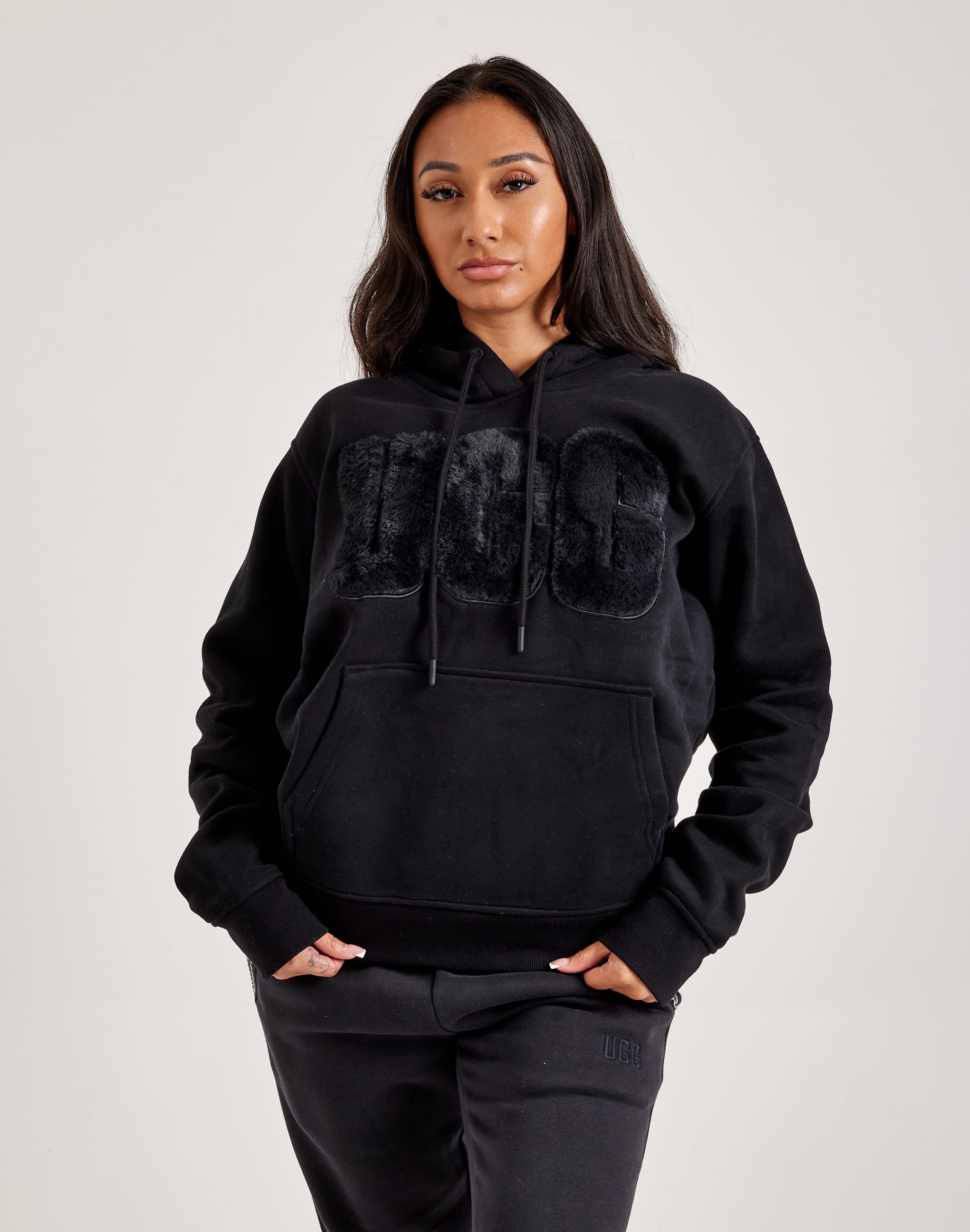 Fuzzy black hoodie online