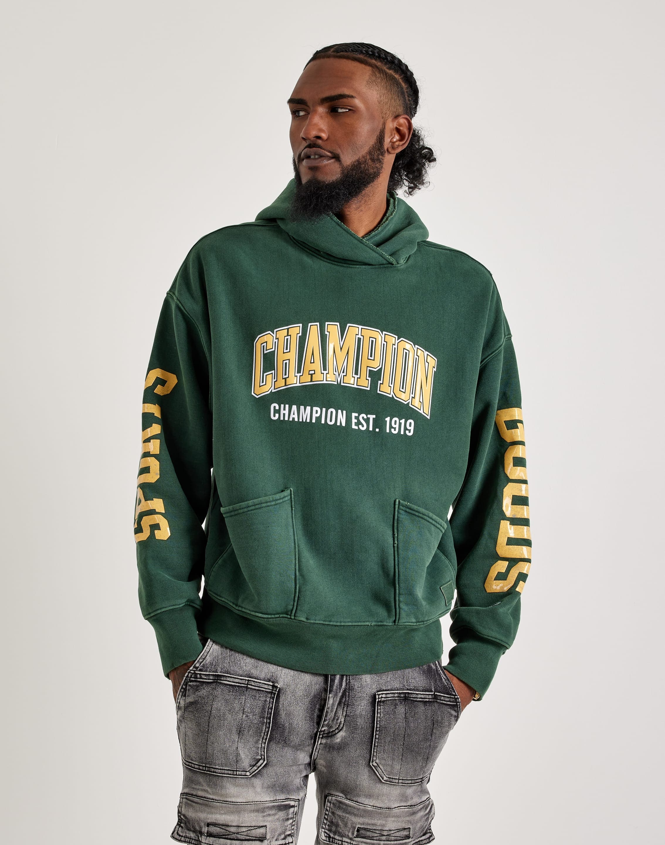 Champion green hoodie mens online