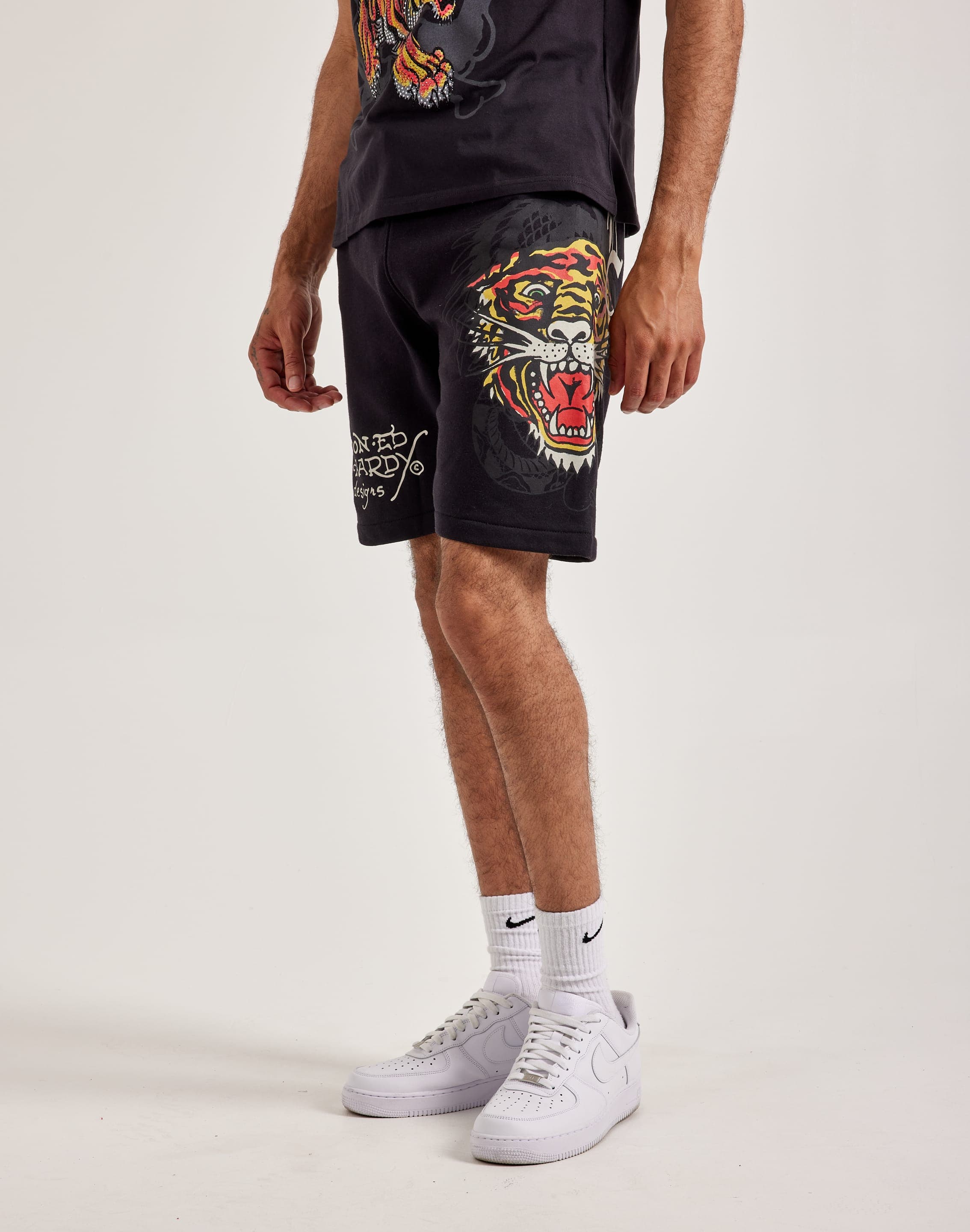 Ed Hardy Tiger Dagger Fleece Shorts