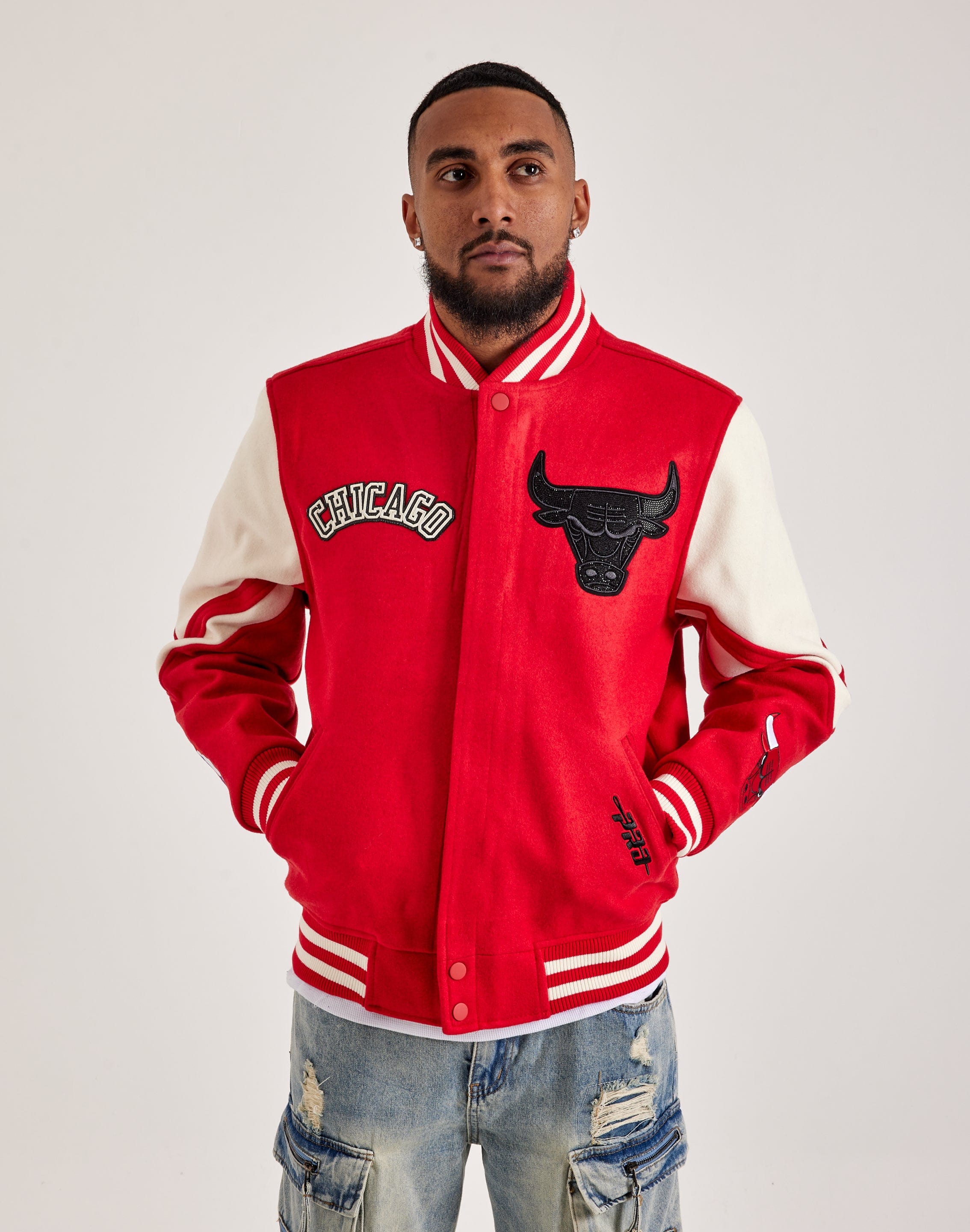 Chicago bulls baseball jacket on sale