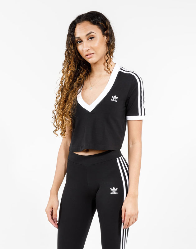 Adidas 3-stripes Deep V Cropped Tee – Dtlr