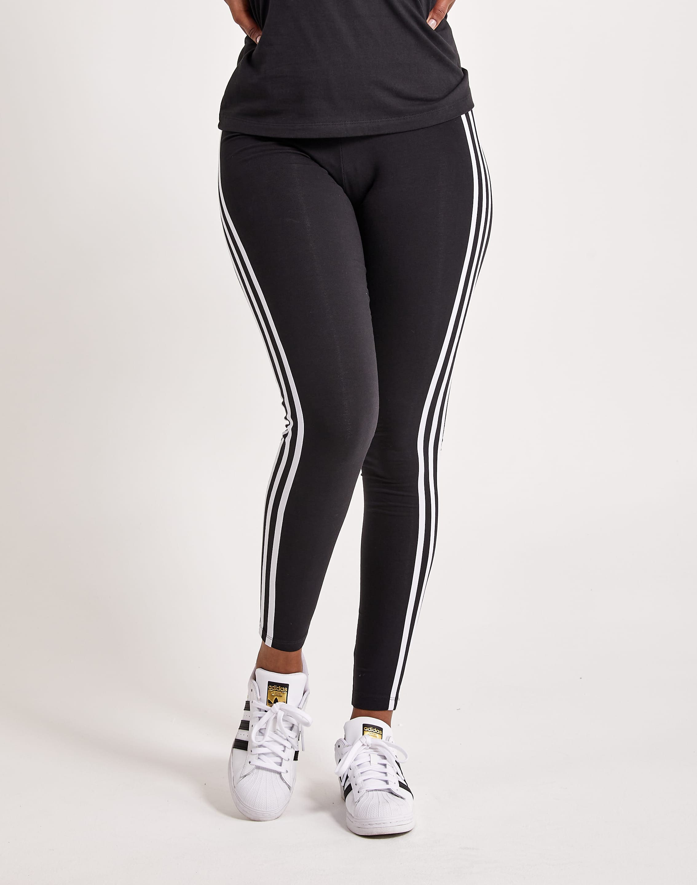 Faulty Adidas 3 Stripes Womens Black Leggings Gym pants size 8,10