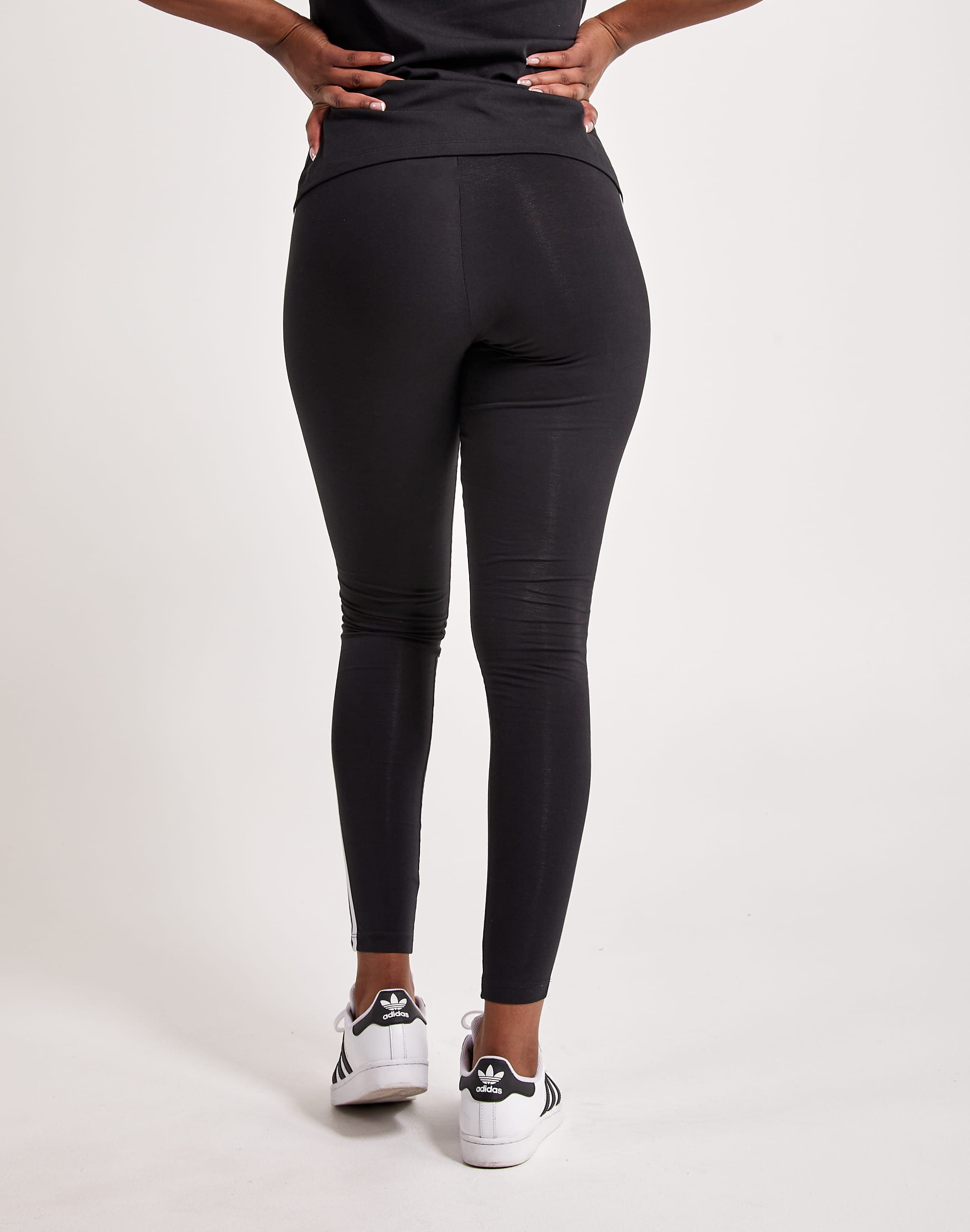 Adidas Trefoil Logo High Waisted Leggings Womens Size S Black White