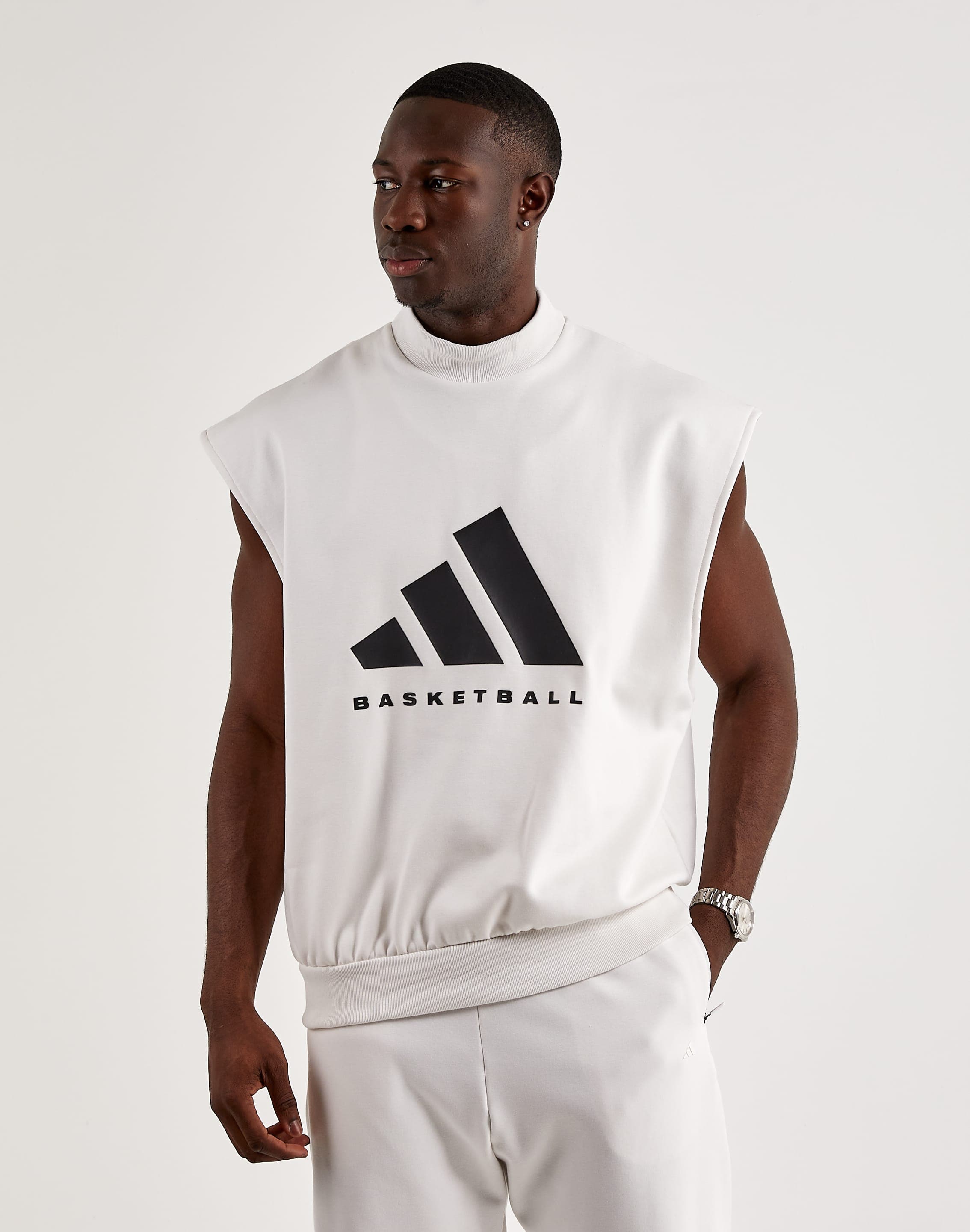 Adidas Originals Mens Adidas Basketball Sleeveless T-shirt In Talc