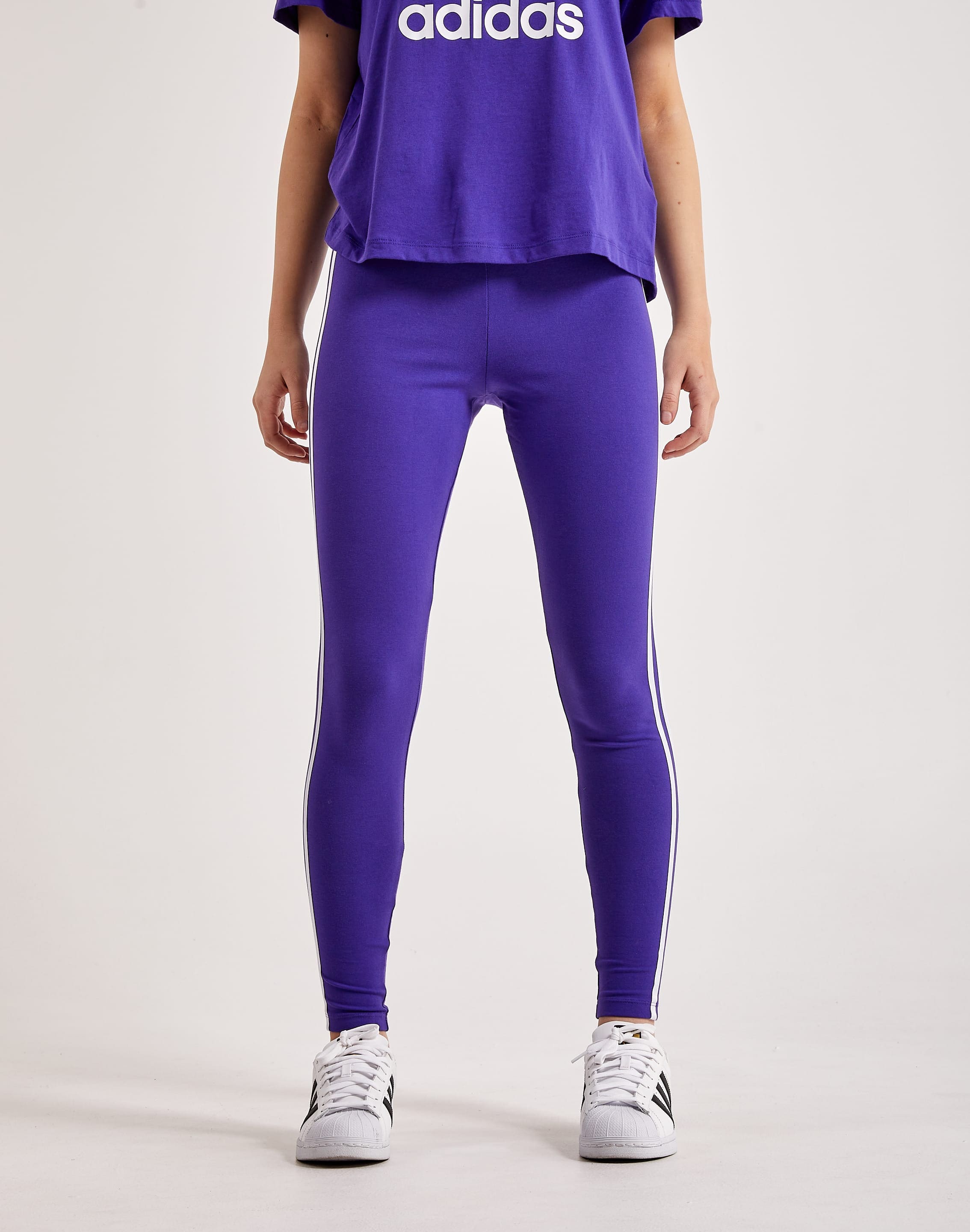 Adidas Sports Bra Womens Size Small Purple Black Trefoil Striped