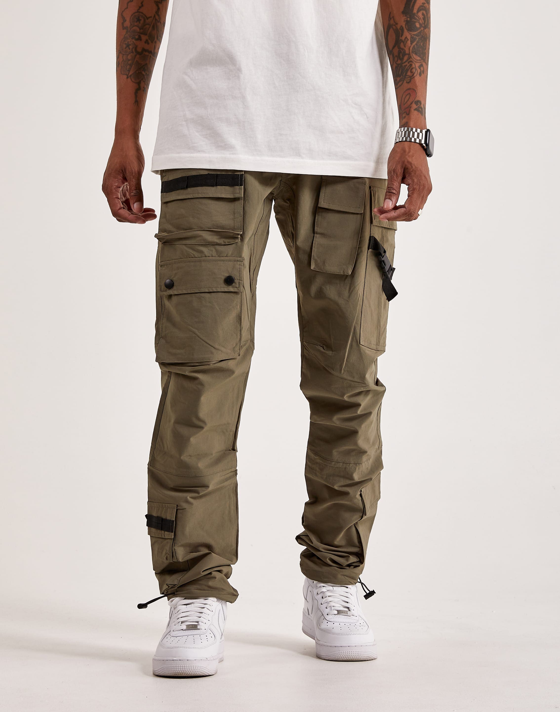 Nylon cargo trousers - Khaki green - Men | H&M IN