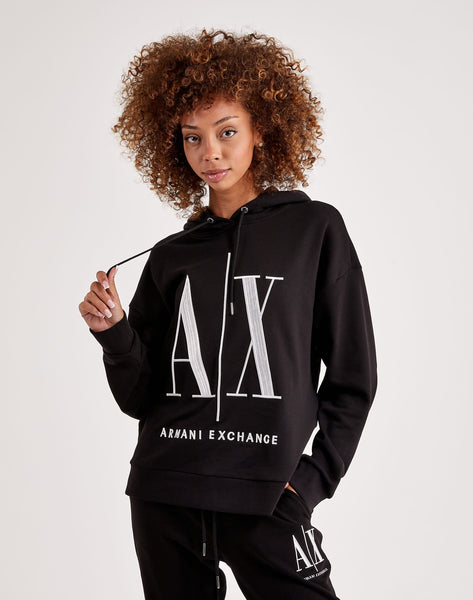 Black armani exchange discount hoodie