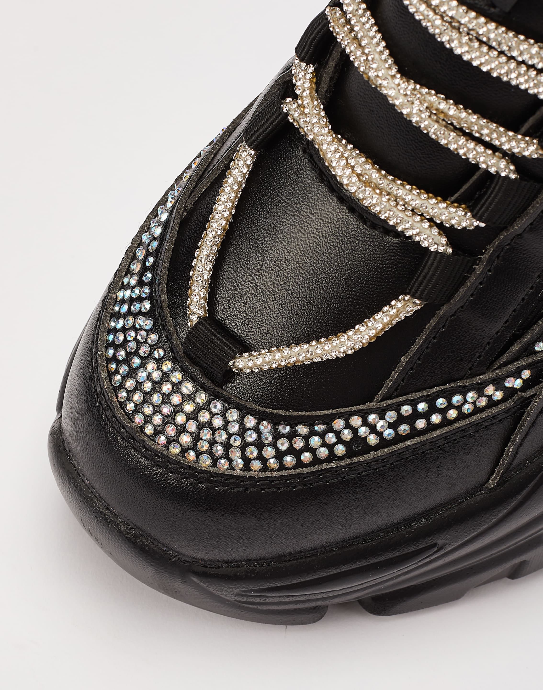 Berness Billie Rhinestone Platform Sneaker Black / 9