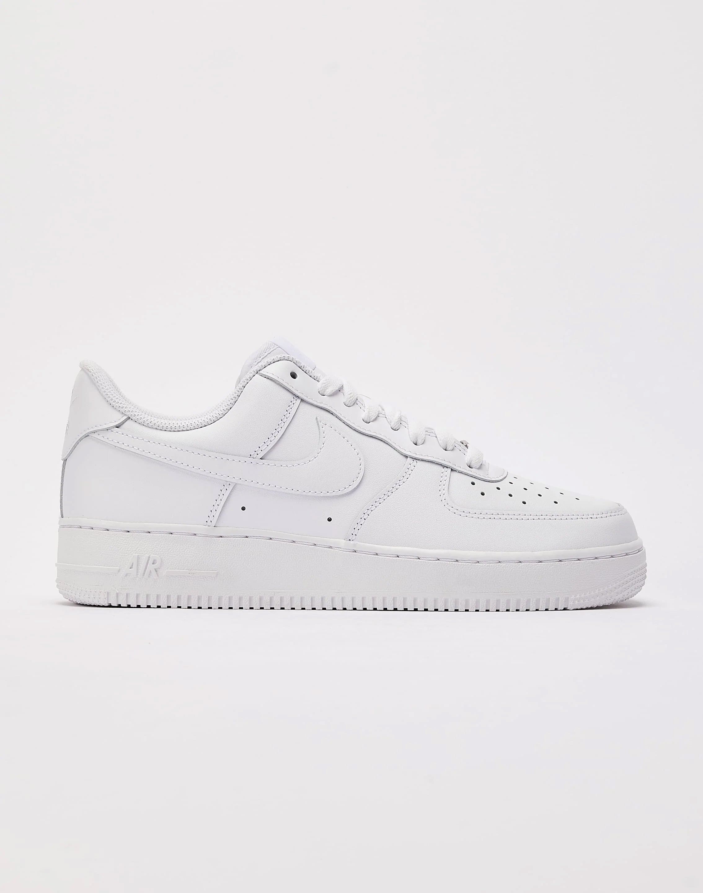 Pair Of High-top Classic Nike AF-1 Air Force 1 White Leather