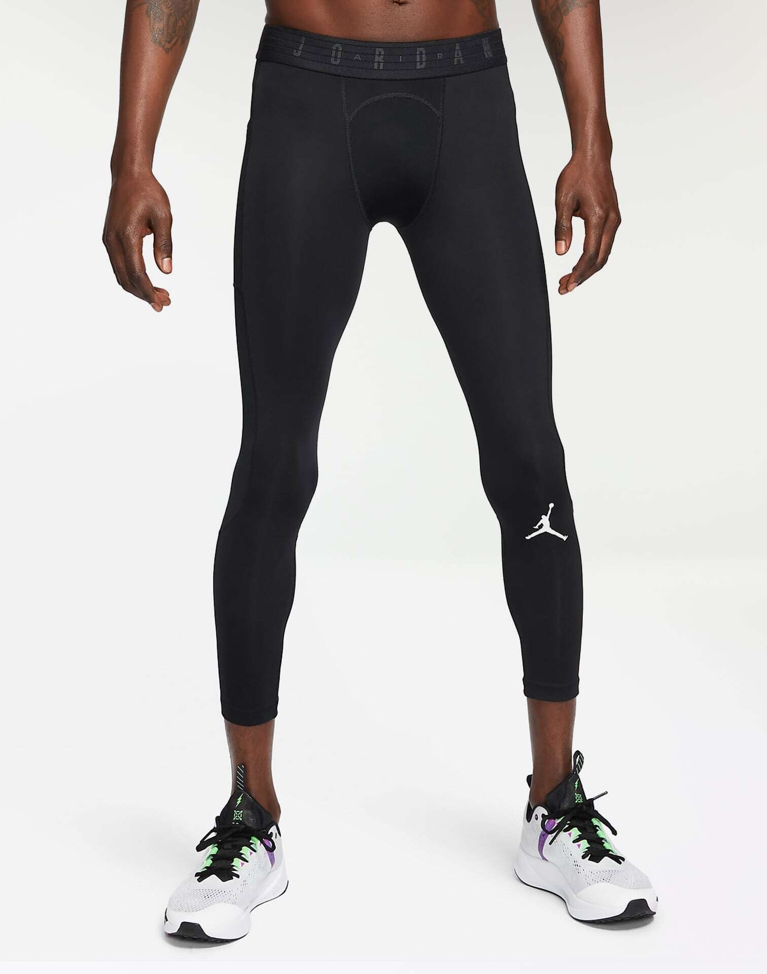 Mens Nike Pro Elite Air Jordan Blue 3/4 Basketball Tights Compression Pants  S