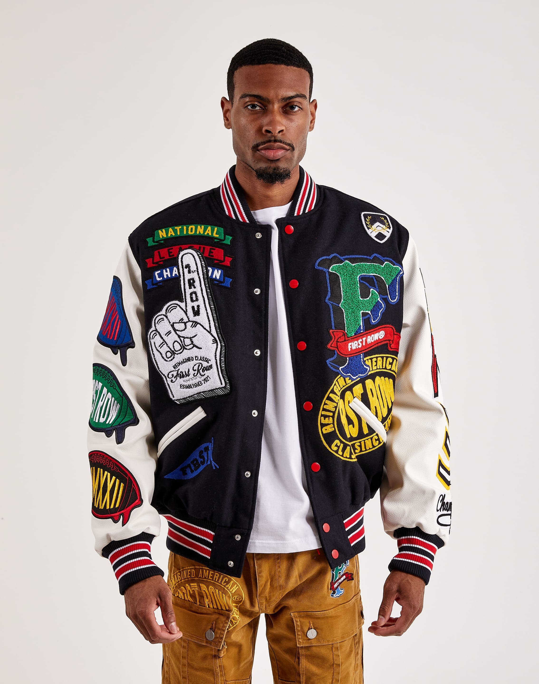 Embroideried Letter Baseball Jacket. Click the page link, log into