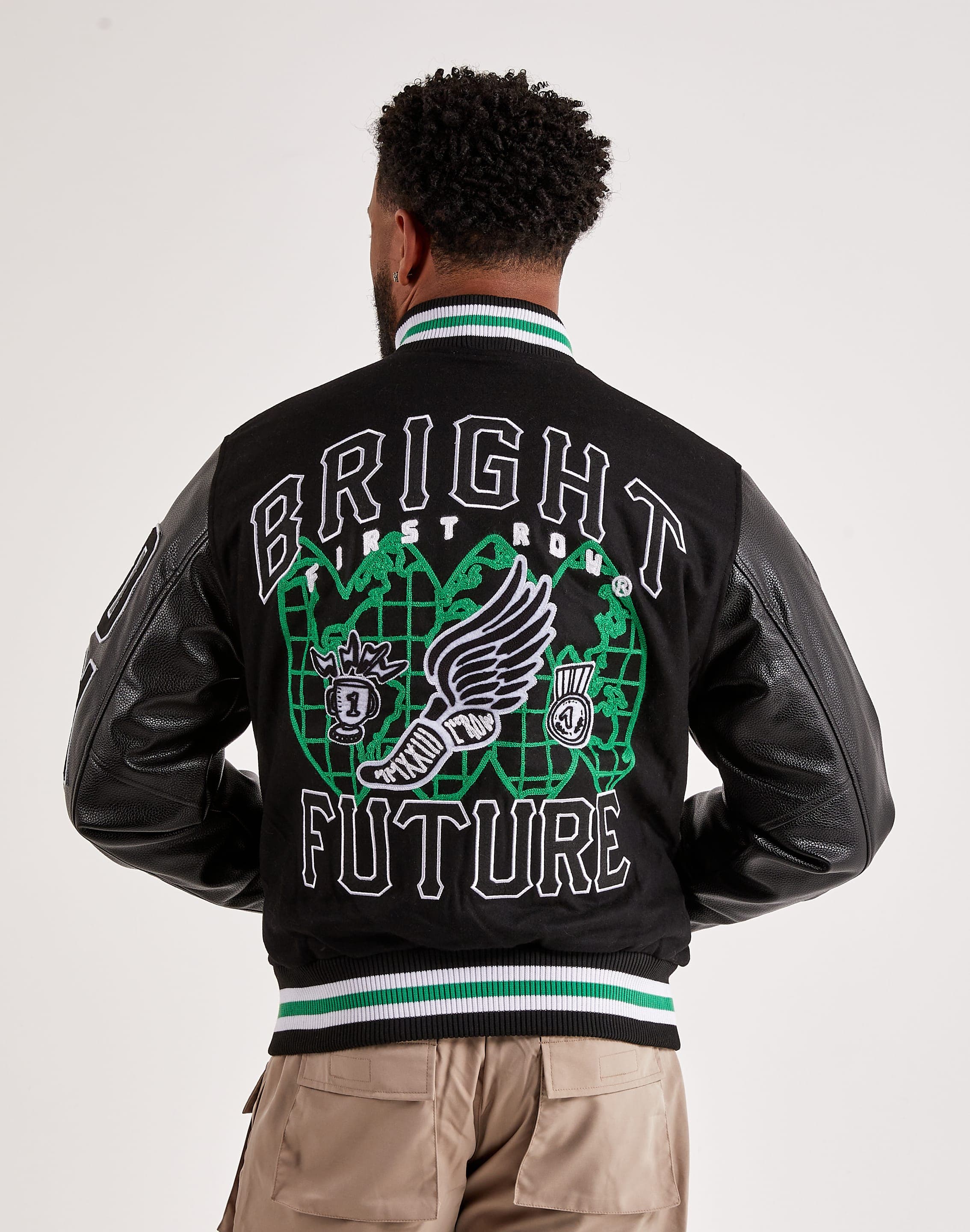 Monochrome Bright Future varsity jacket, First Row, Shop Men's Jackets &  Vests Online