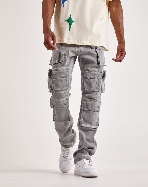 First Row Slim-Straight Cargo Pants