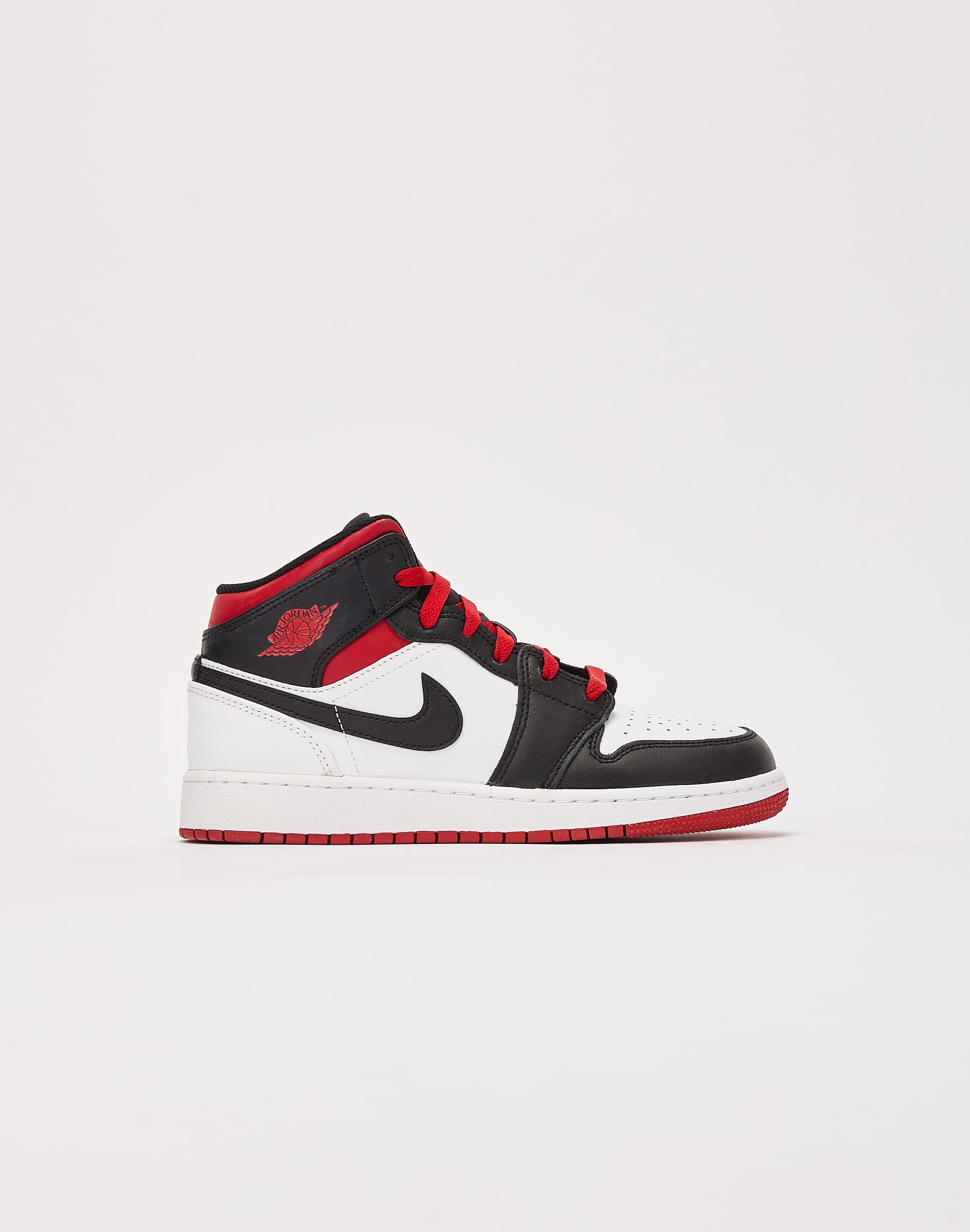 Jordan Kids Air Jordan 1 Mid “Black + Red” sneakers - BLACK/GYM RED-WHITE
