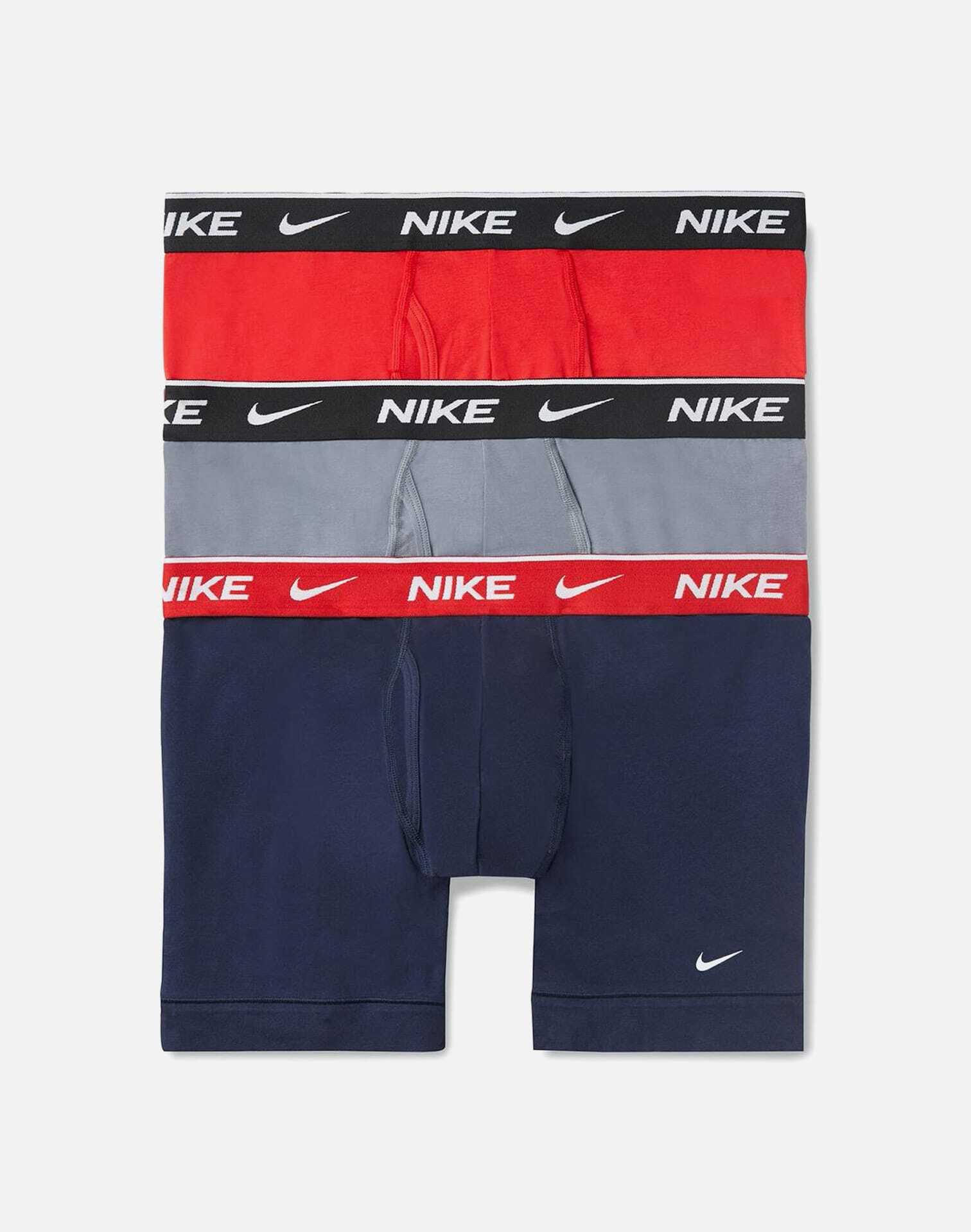 Nike Mens Cotton 3 Pack Brief Boxers - Blue