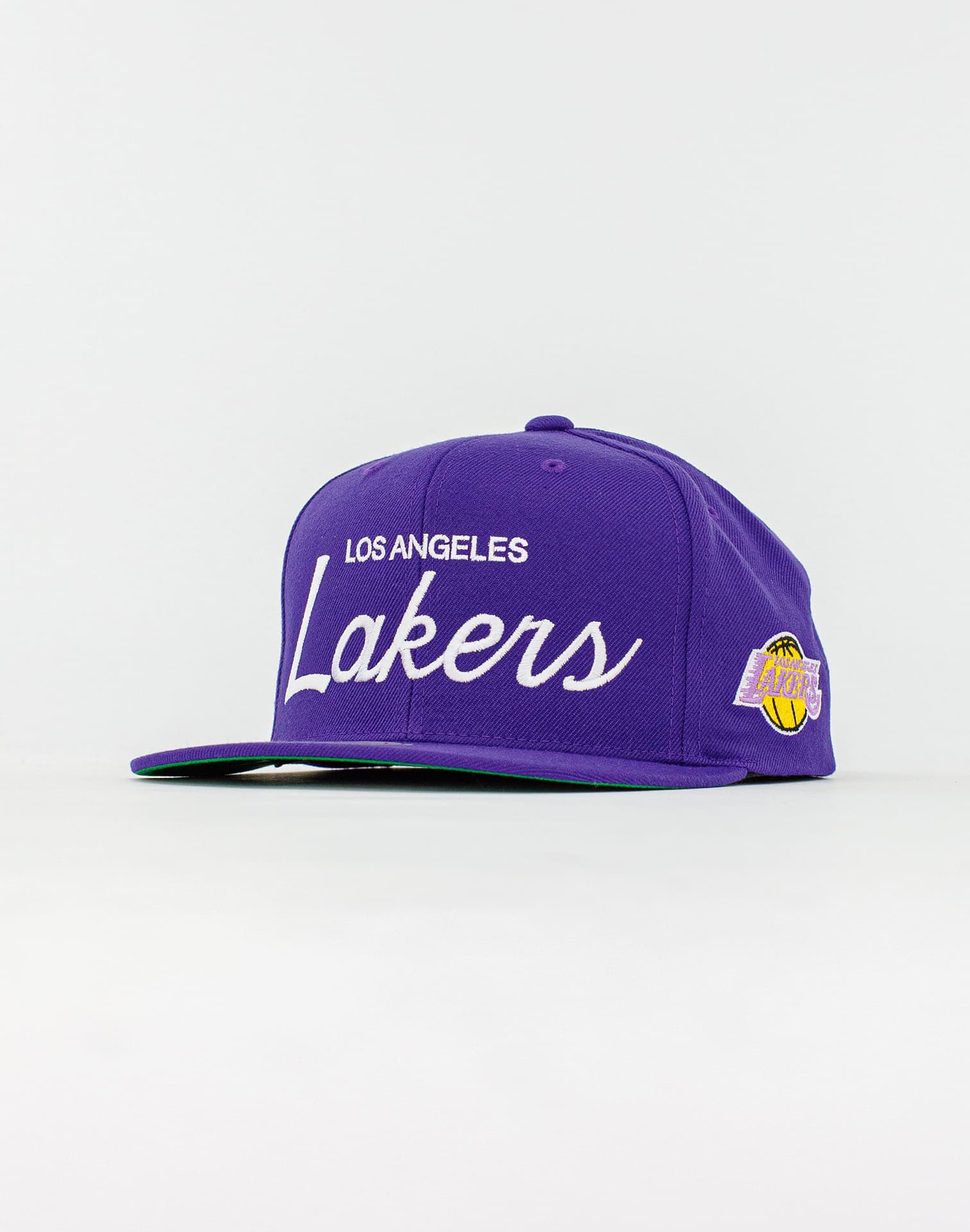 Mitchell & Ness Los Angeles Lakers Cream Team Script Pro Crown Snapback  Cream