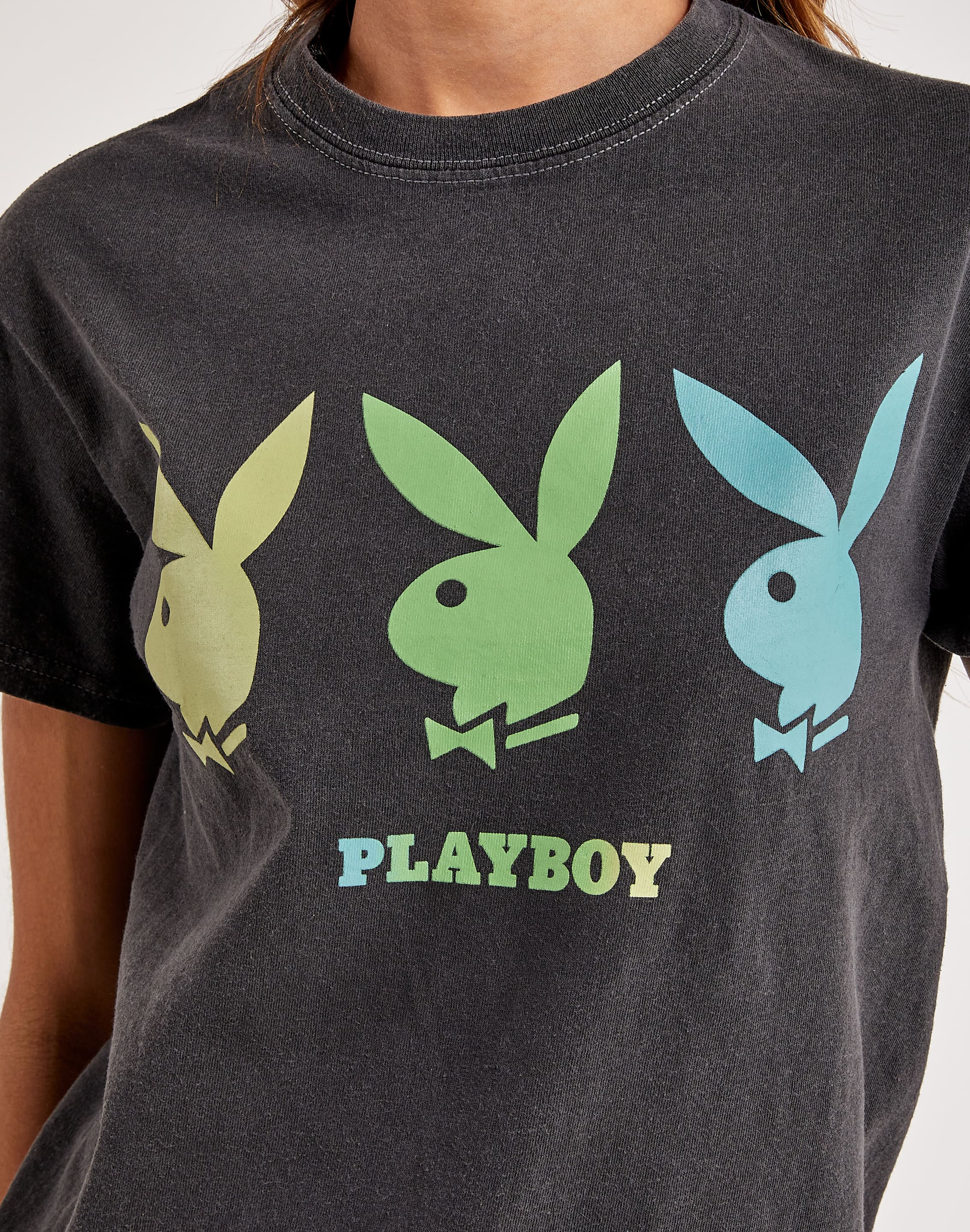 Mens By PacSun Collar Logo Long Sleeve T-Shirt Gray, Playboy Graphics &  Tees