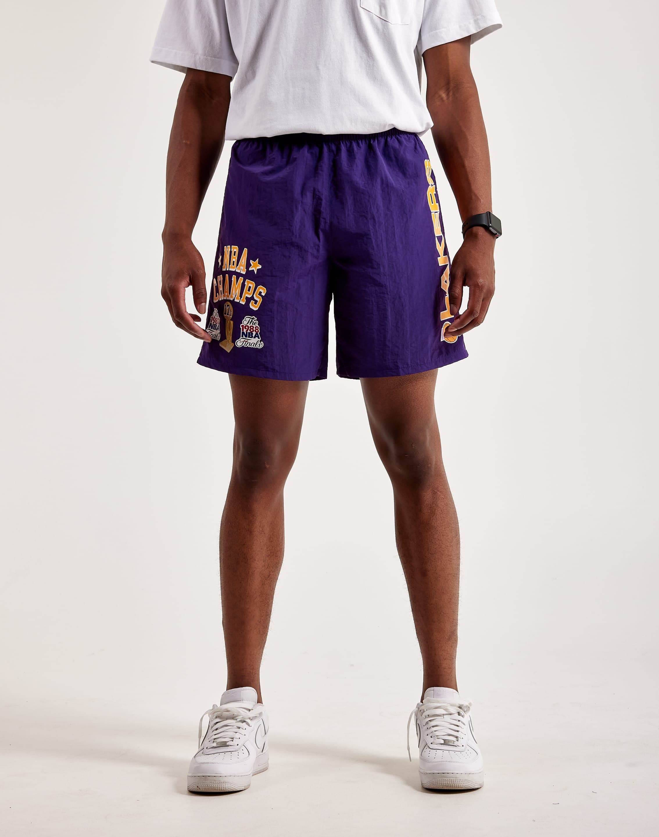 MITCHELL AND NESS Lakers Game Day Tribal Pattern Shorts  PSHR4837-LALYYPPPMTBK - Shiekh