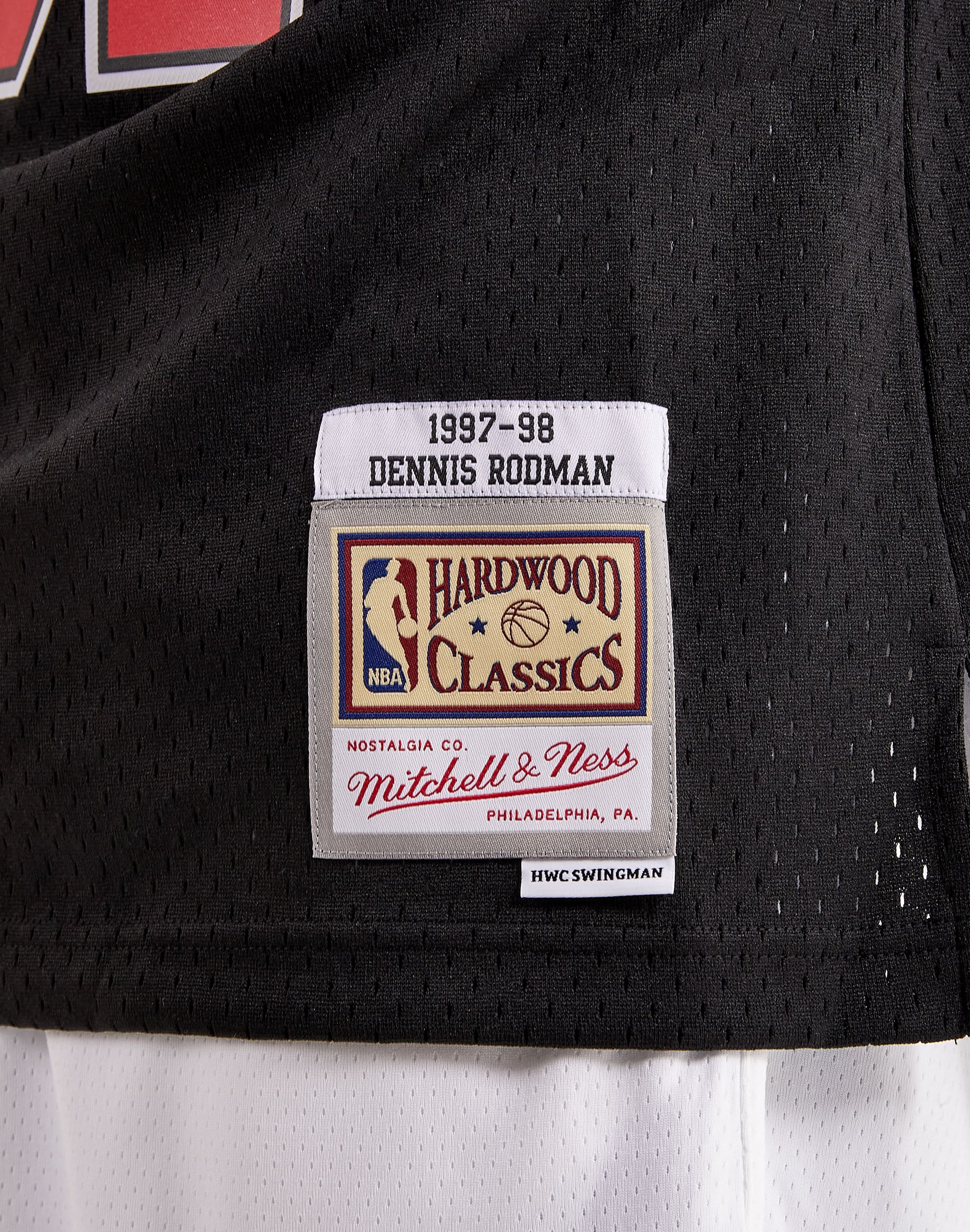 Men's Chicago Bulls Dennis Rodman Mitchell & Ness Black Hardwood Classics  Swingman Jersey