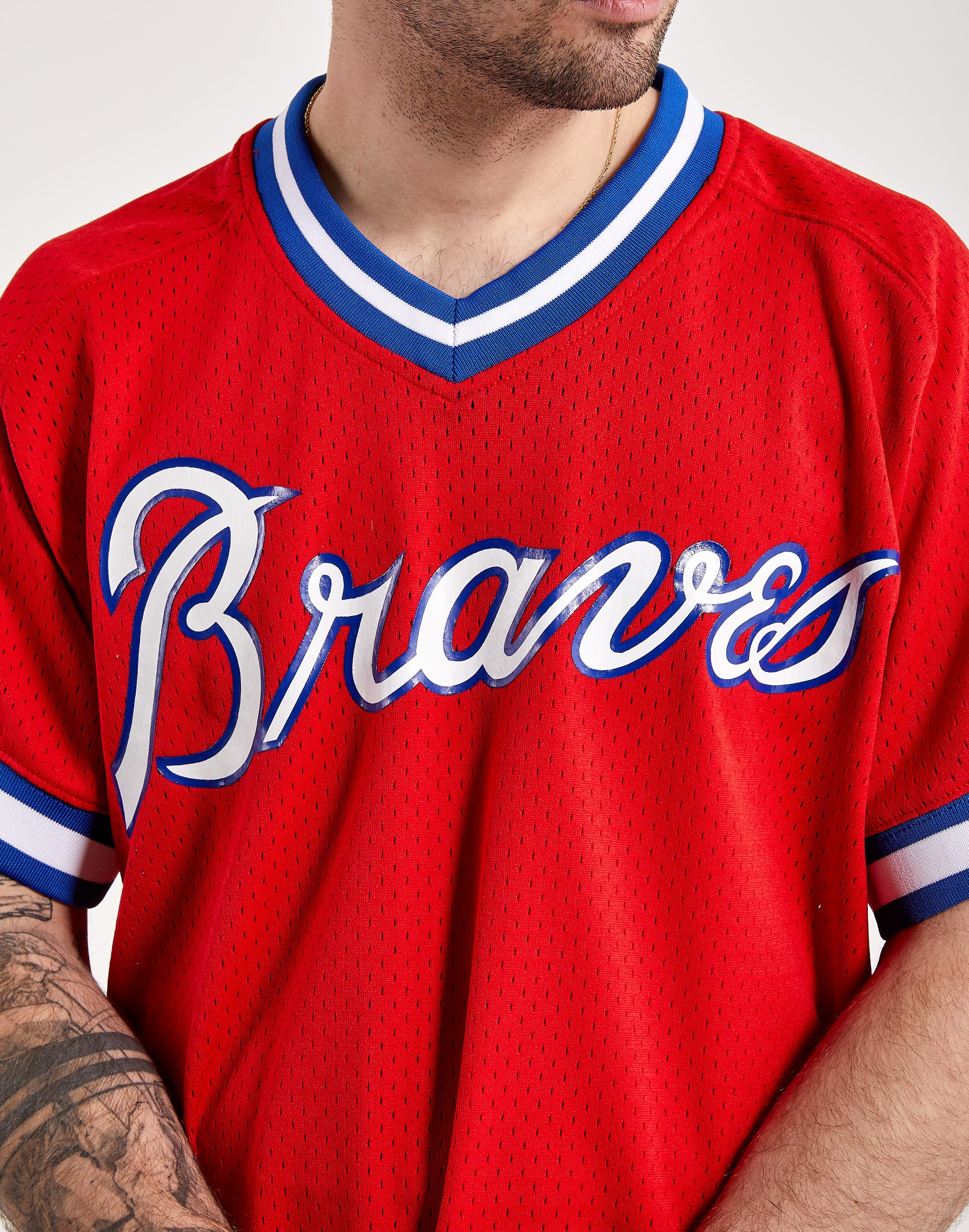 Dale Murphy Atlanta Braves Mitchell & Ness Youth Cooperstown Collection  Mesh Batting Practice Jersey - Red