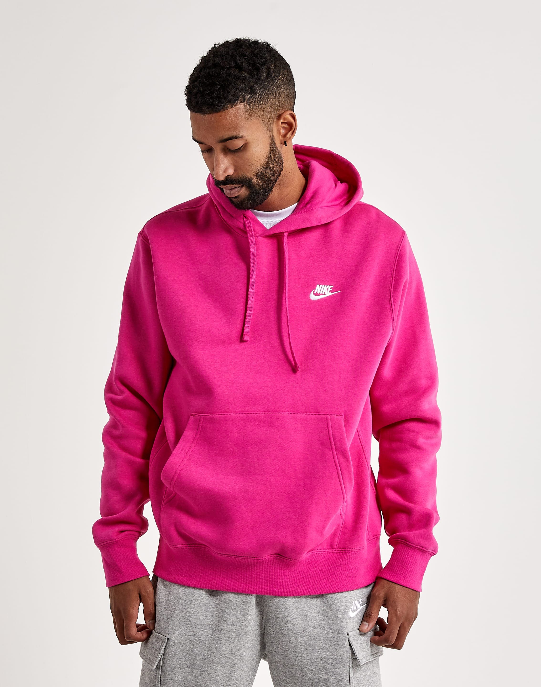 Men's Nike Sportswear Club Fleece Pullover Hoodie in Pink, Size: 3XL | BV2654-621