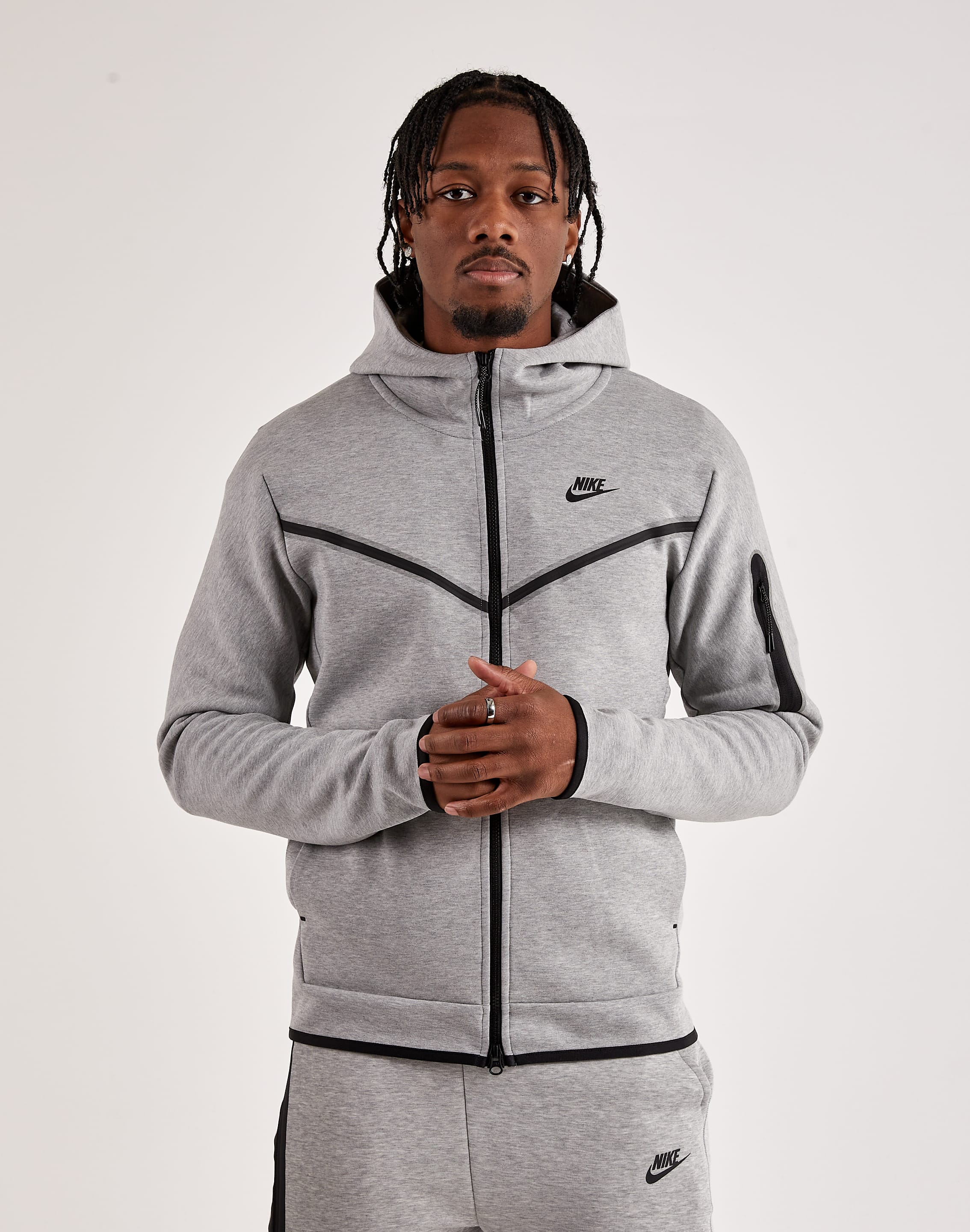 Men's Grey Nike Tech Fleece Hoodie