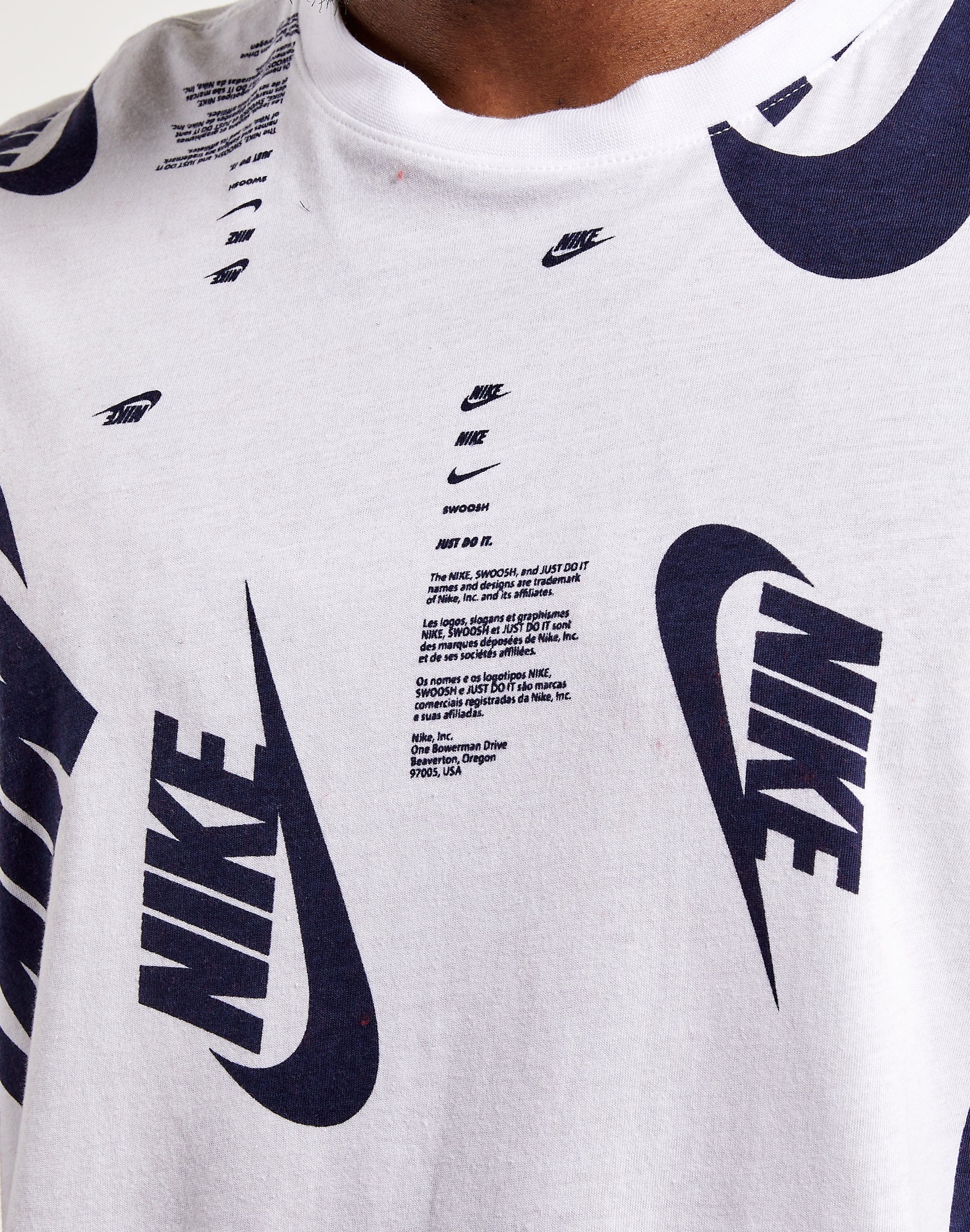 Nike Tall Swoosh logo t-shirt in white
