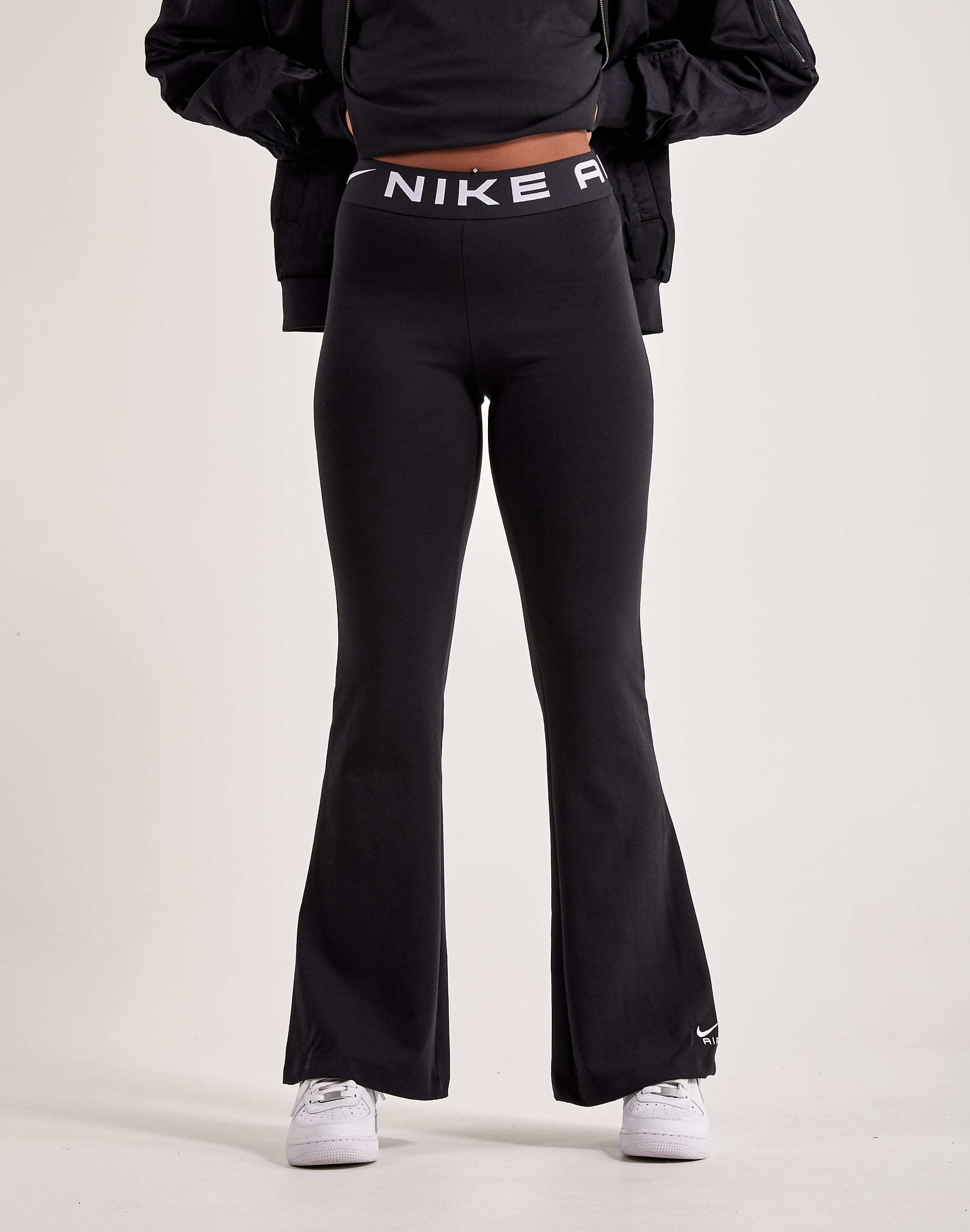 Nike Sportswear Air High-Waisted Flared Leggings 'Black/White' - FB8070-010