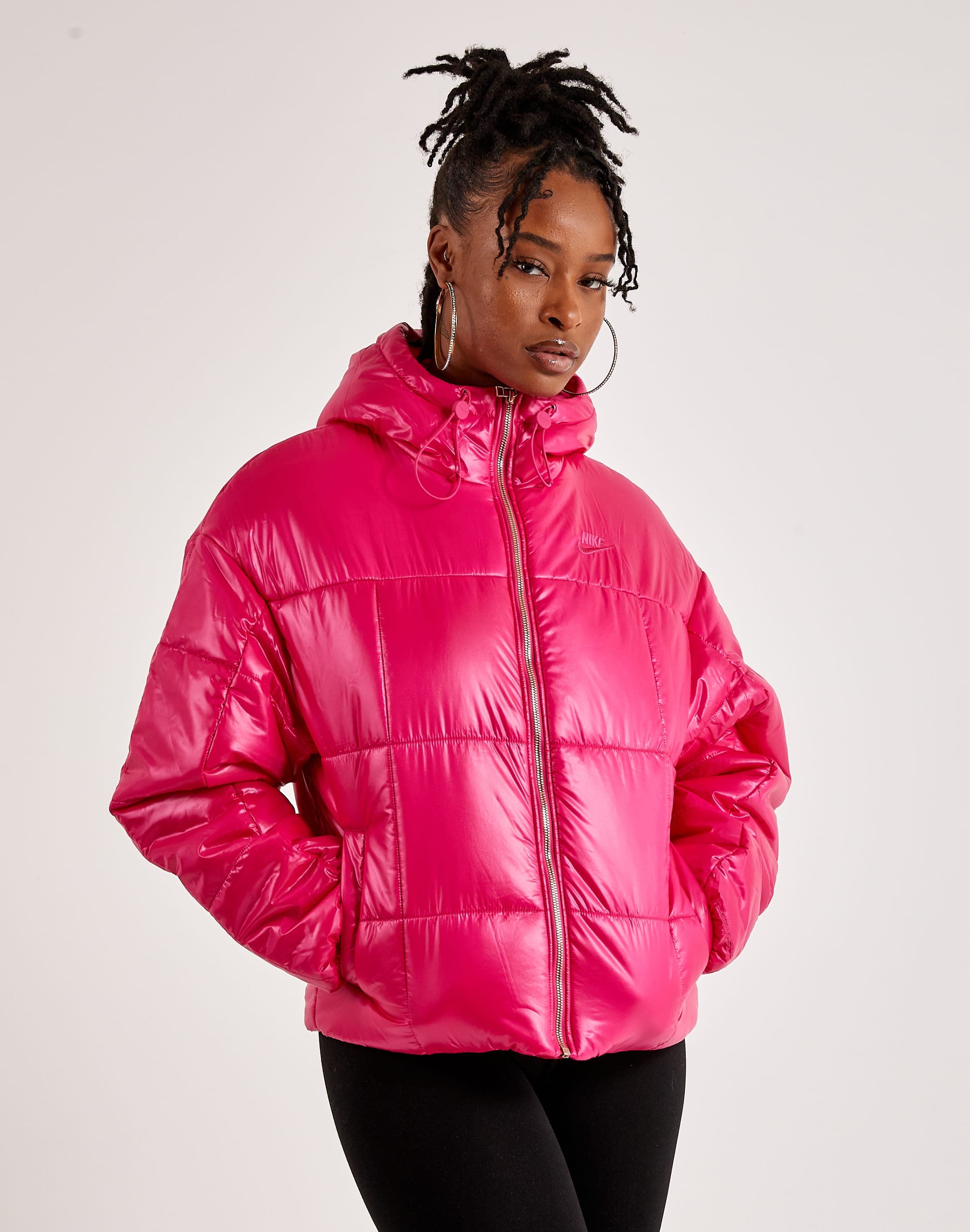 Girls Pink Front Pocket Quilted Jacket
